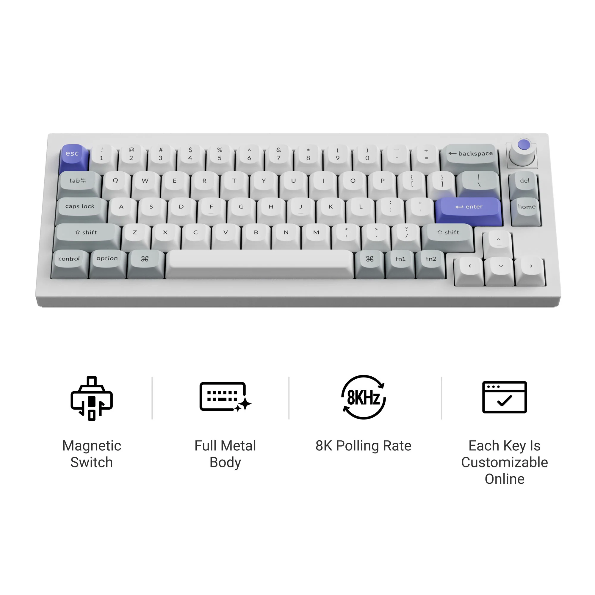 Keychron Q2 HE TMR 8K Aluminum 65% Hotswap RGB Keyboard - Image 3