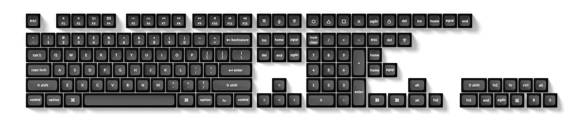 Keychron White on Black 137 Key KSA Profile Double Shot PBT Keycaps - Image 2