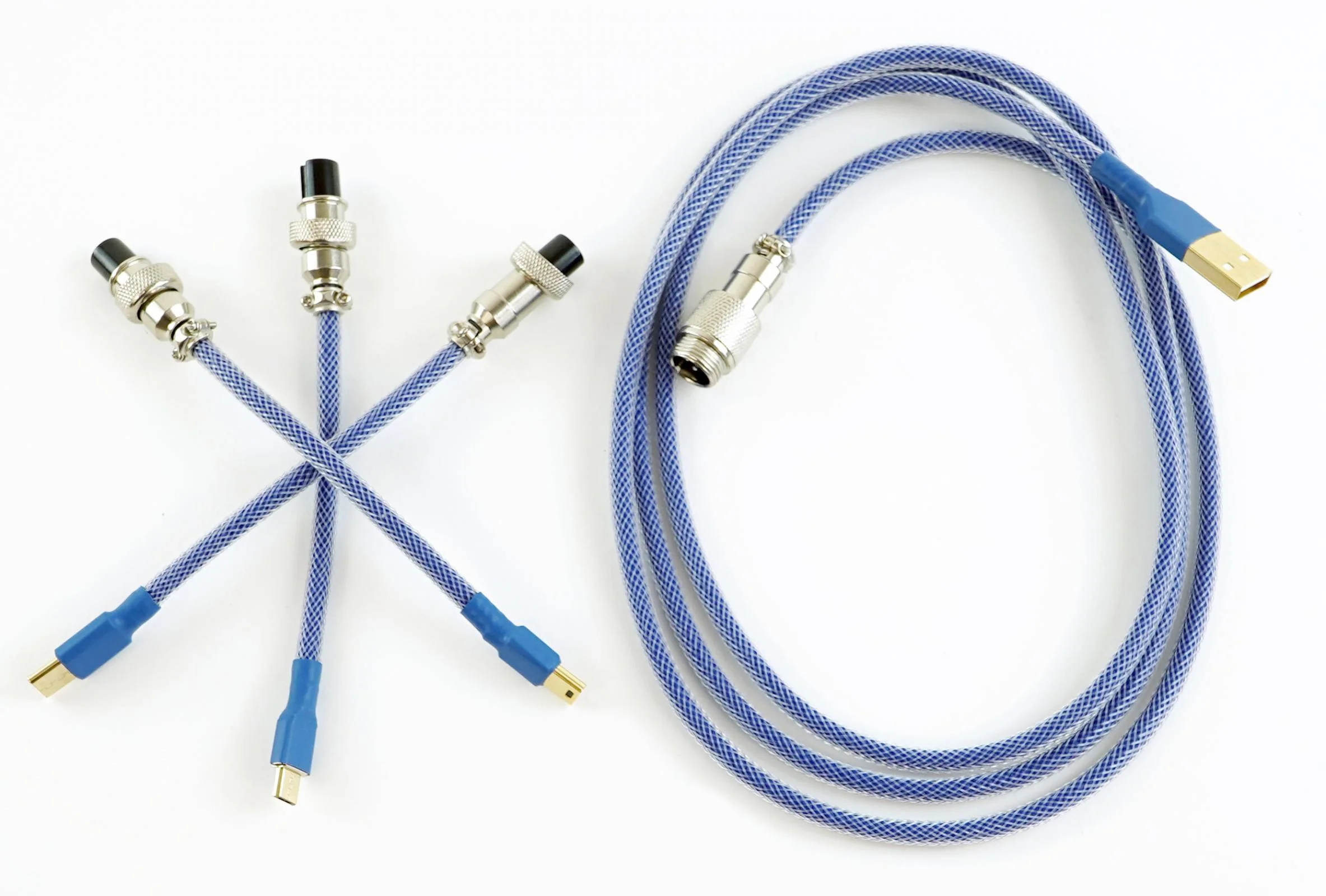 Kraken Navy Blue Sleeved Aviator Universal USB Keyboard Cable - Image 2
