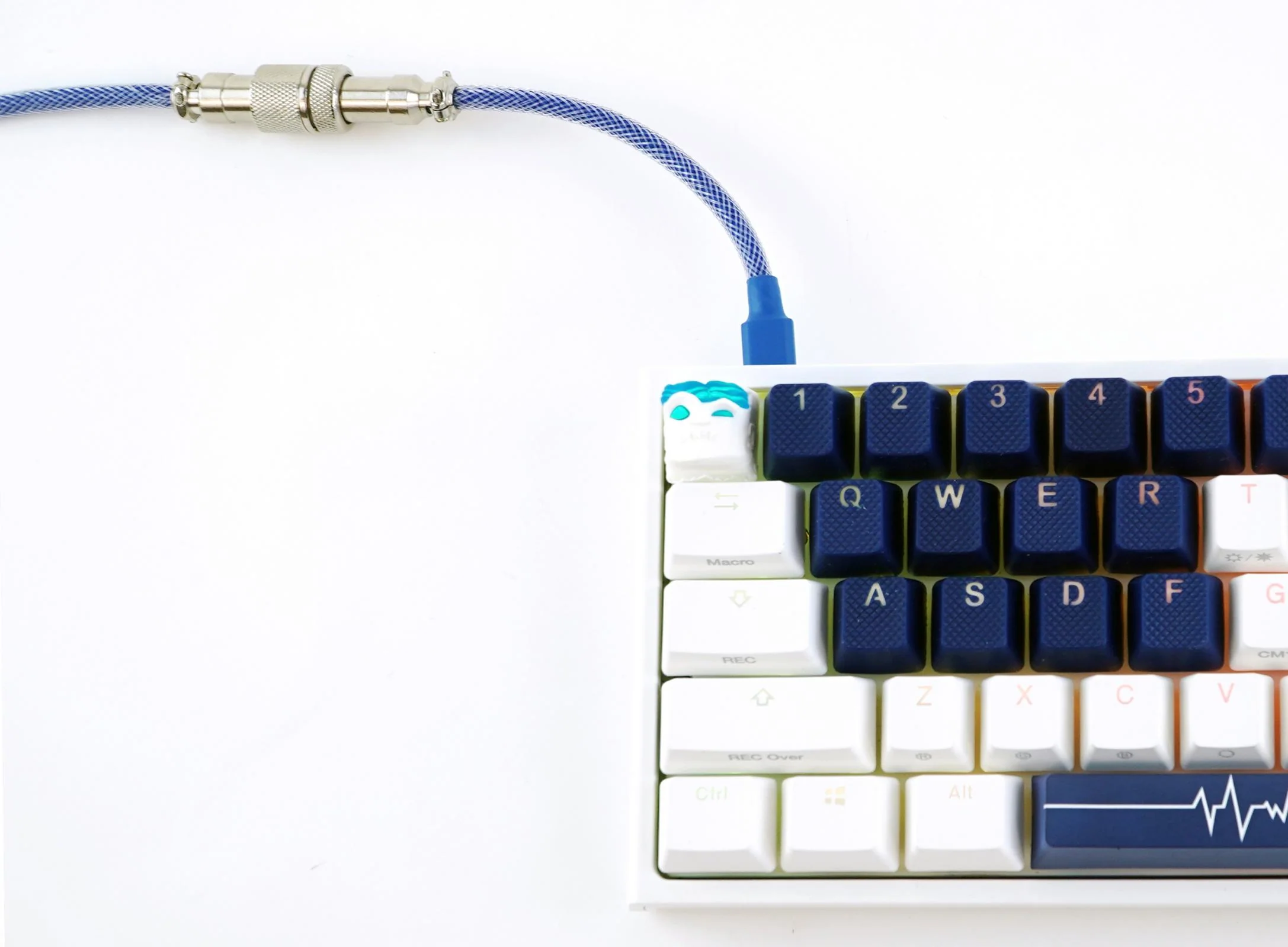 Kraken Navy Blue Sleeved Aviator Universal USB Keyboard Cable - Image 4