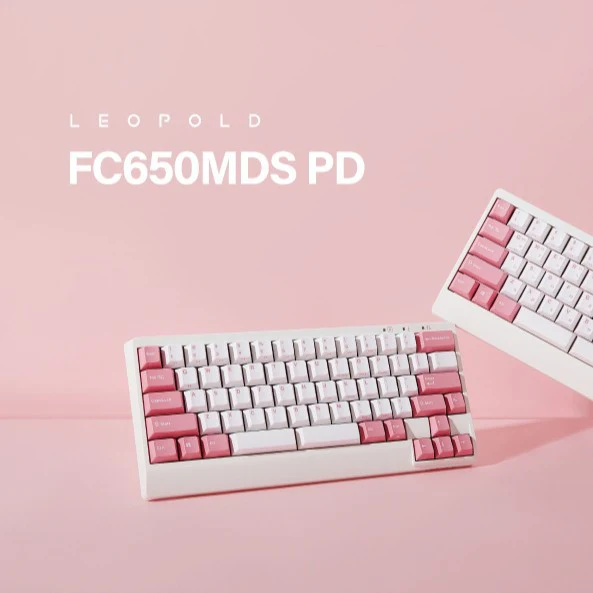 Leopold FC650MDS White/Pink PD 65% Double Shot PBT Mechanical Keyboard - Image 9