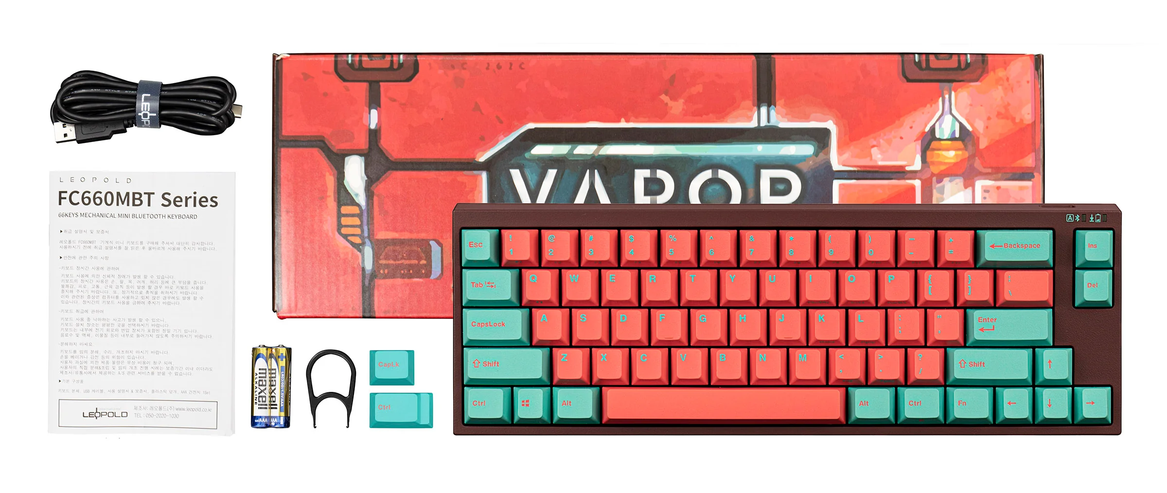 Leopold x MK FC660MBT Vapor 65% Bluetooth Double Shot PBT Mechanical Keyboard - Image 3