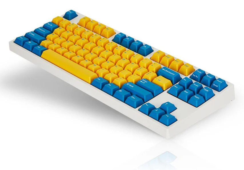 Leopold FC750RBT Yellow/Blue White Case PD TKL Bluetooth Mechanical Keyboard - Image 2