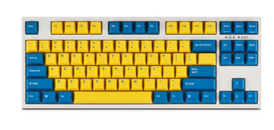 Leopold FC750RBT Yellow/Blue White Case PD TKL Bluetooth Mechanical Keyboard - Image 3