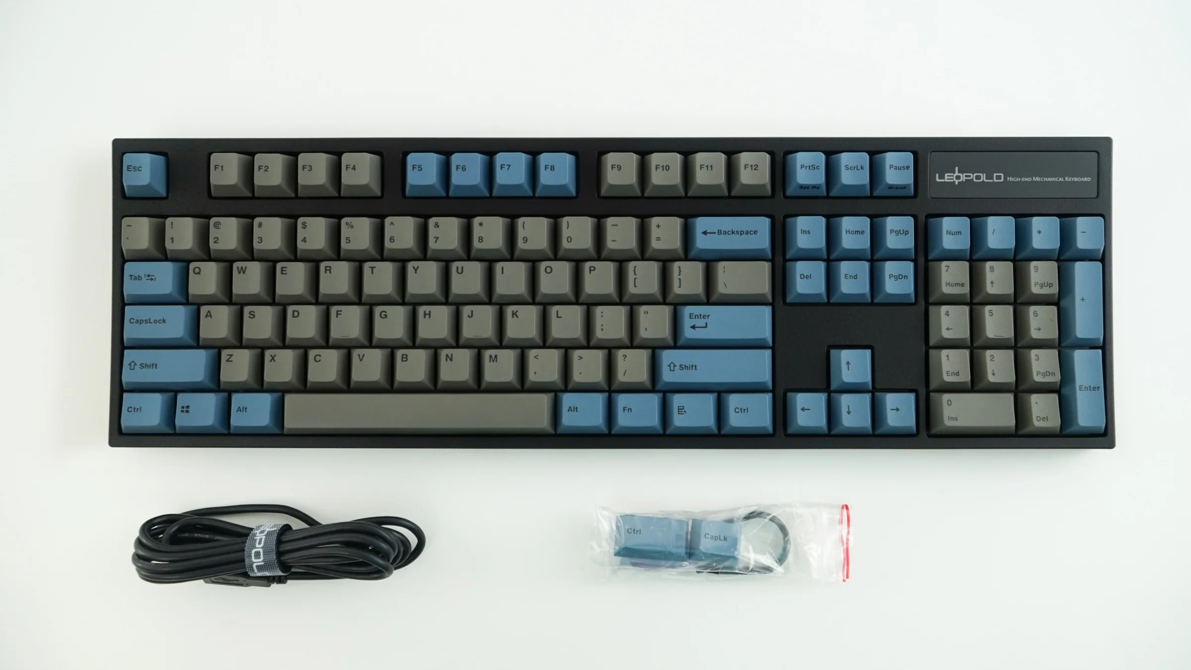 Leopold FC900R Grey/Blue PD Double Shot PBT Mechanical Keyboard - Image 7