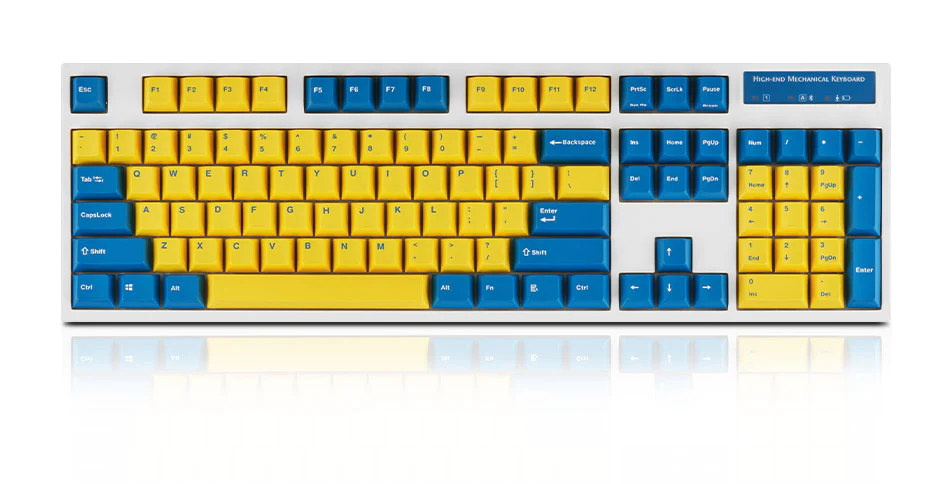 Leopold FC900RBT Bluetooth Yellow/Blue PD Double Shot PBT Mechanical Keyboard