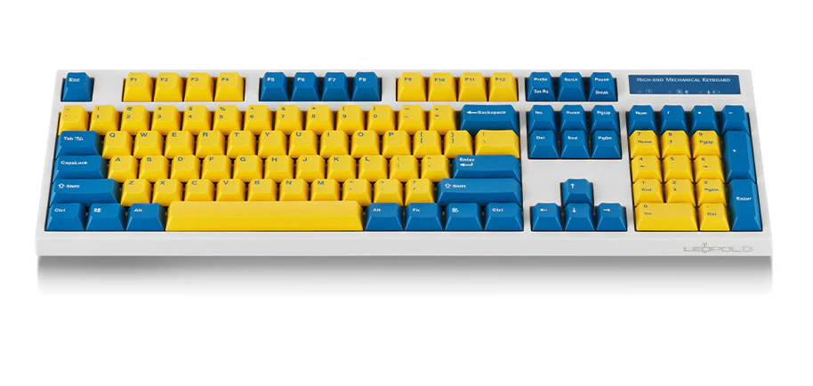 Leopold FC900RBT Bluetooth Yellow/Blue PD Double Shot PBT Mechanical Keyboard - Image 2