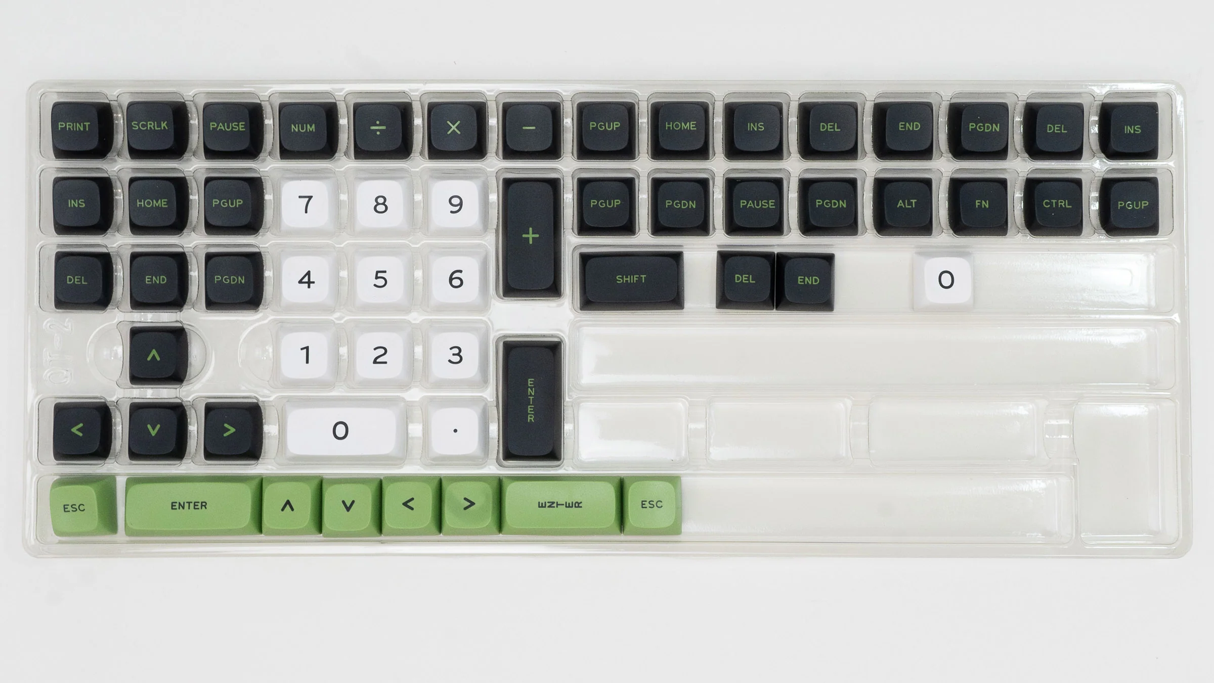 Meko White / Black / Green 132 Key MDA Profile Double Shot PBT Keycap Set - Image 3