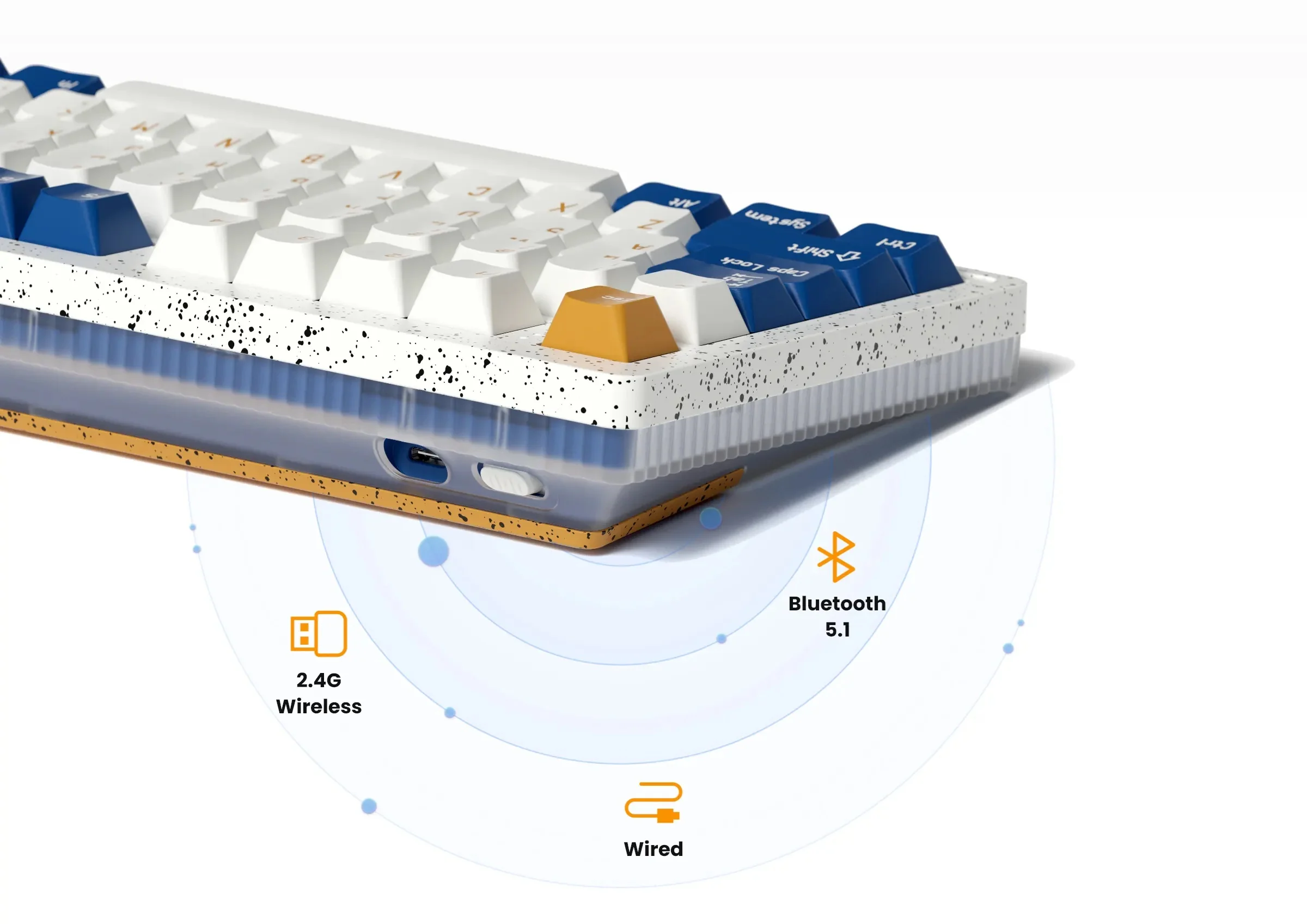 MelGeek Modern97 Ocean Hotswap Bluetooth 5.1 and 2.4 GHz. RGB Mechanical Keyboard - Image 5