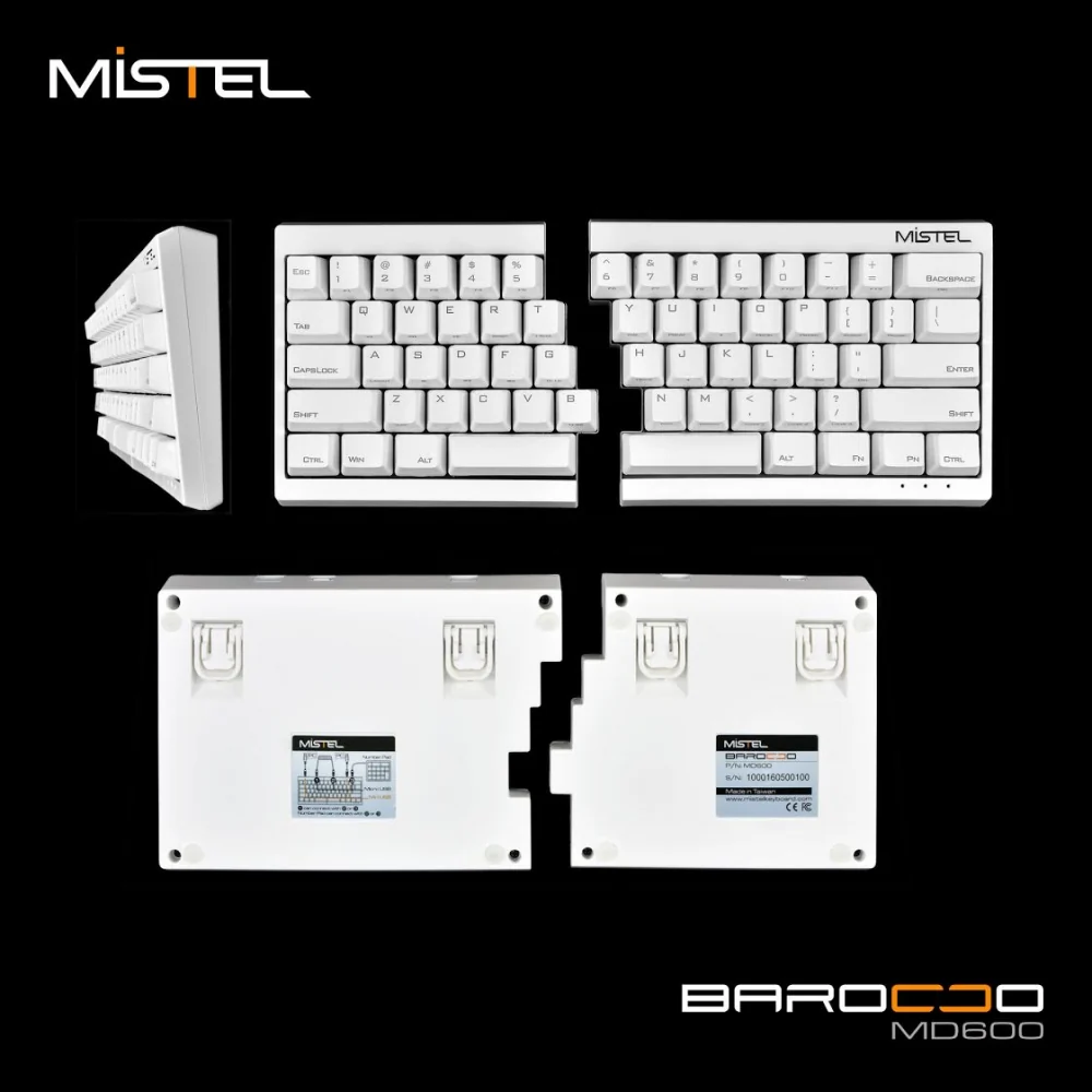 Mistel Barocco White 60% Laser Engraved PBT Mechanical Keyboard - Image 4