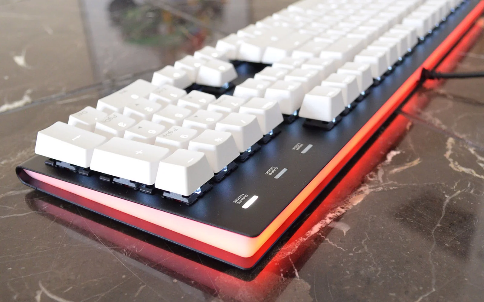 MK Fission White Keycaps White LED Double Shot PBT Mechanical Keyboard - Image 7