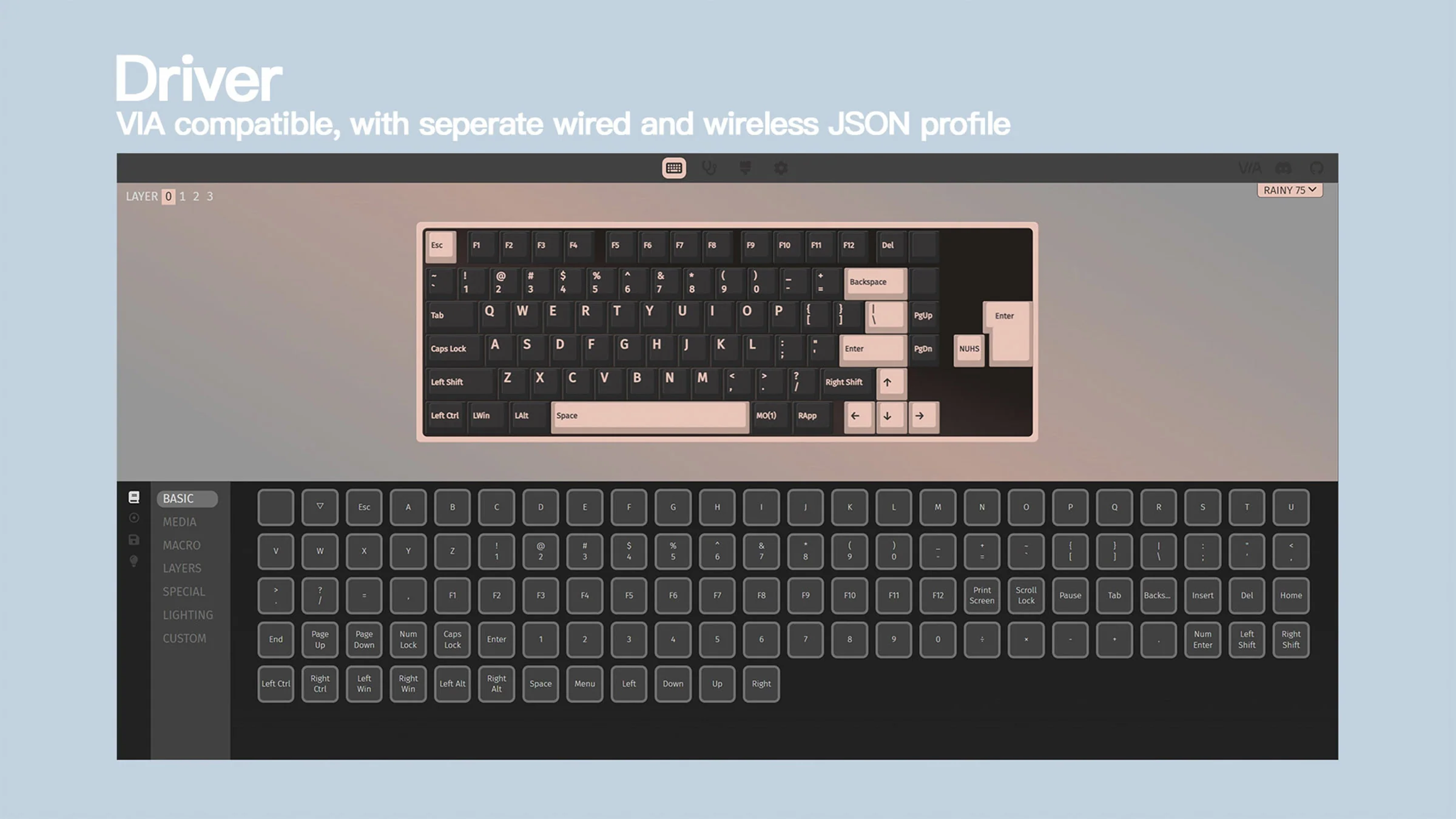 MK x WOBKEY Rainy 75 Pro Aluminum 75% Hotswap Wireless A-RGB Non-flex Cut Keyboard - Image 4