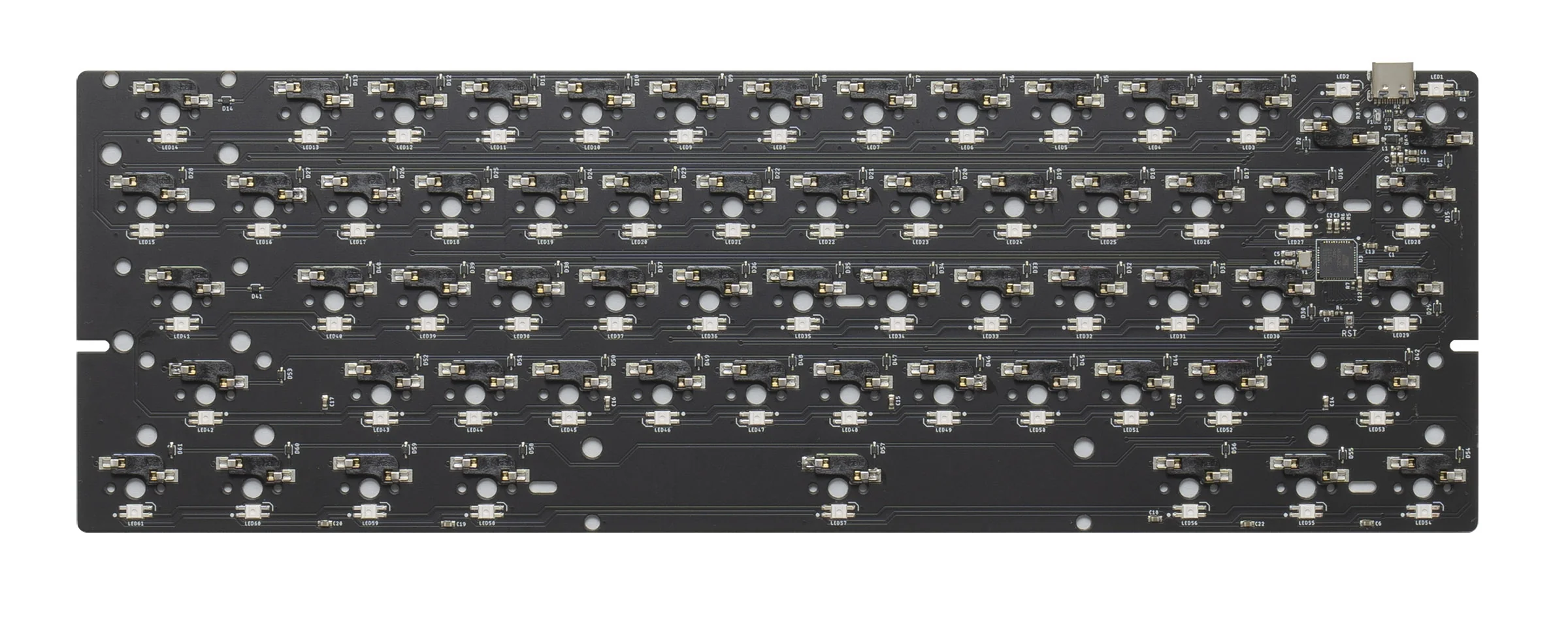 MK61 Hotswap PCB ANSI 60% RGB QMK VIA compatible - Image 2
