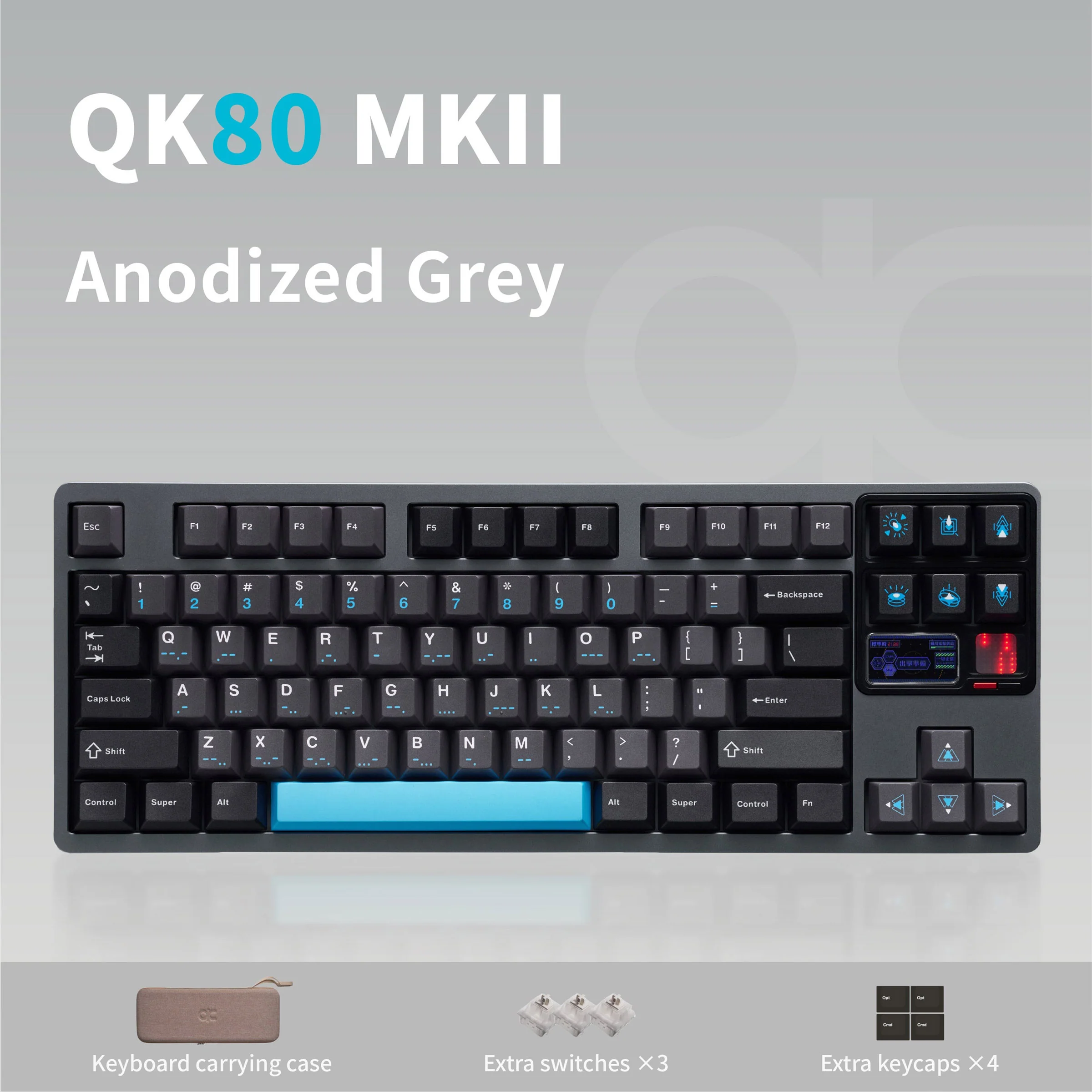 Qwertykeys QK80 Mk2 Aluminum Wireless Prebuilt Keyboard - Image 10
