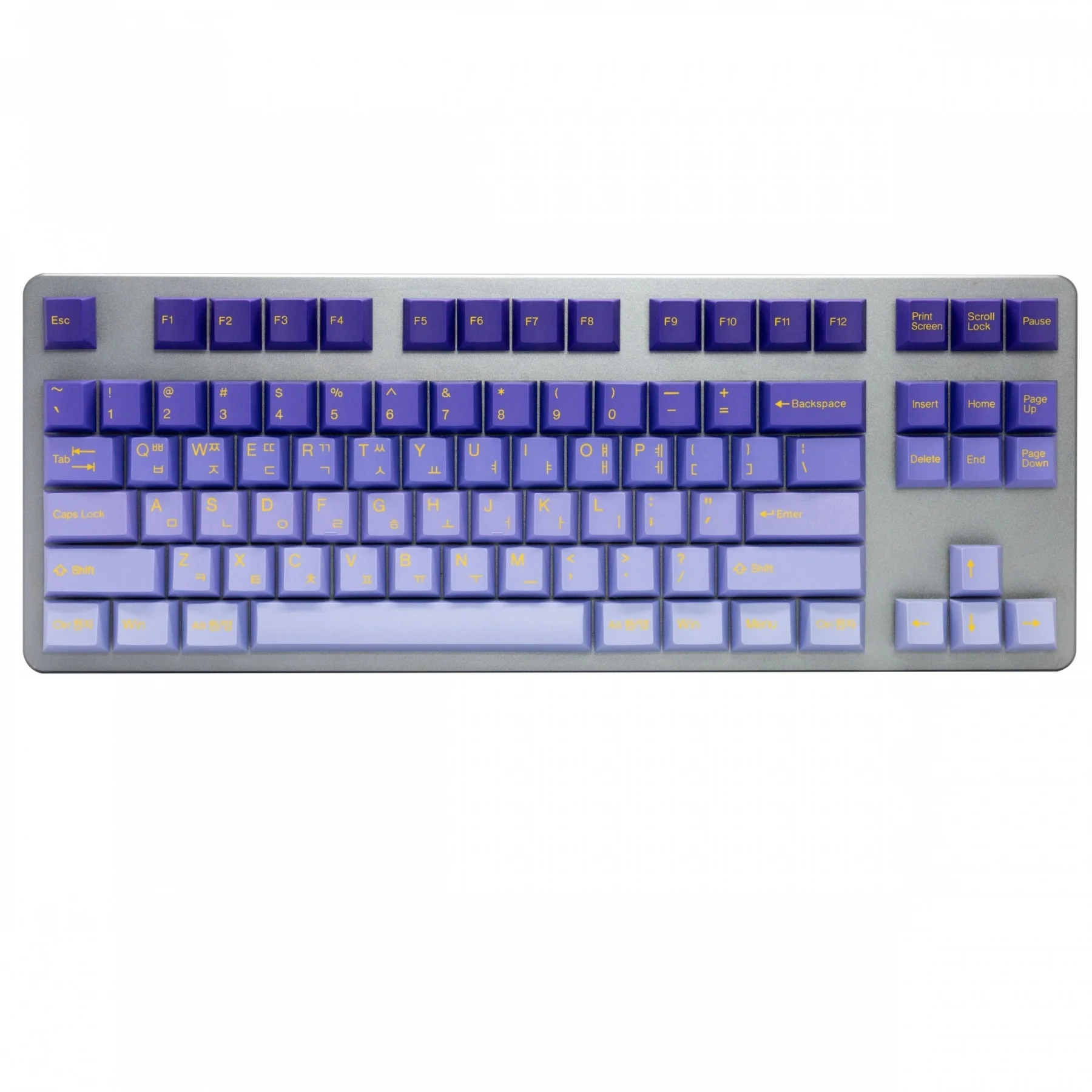 Tai-Hao Indigo Purple Gradient Hangul & English 117 Key Cubic Profile Double Shot ABS Keycap Set - Image 3