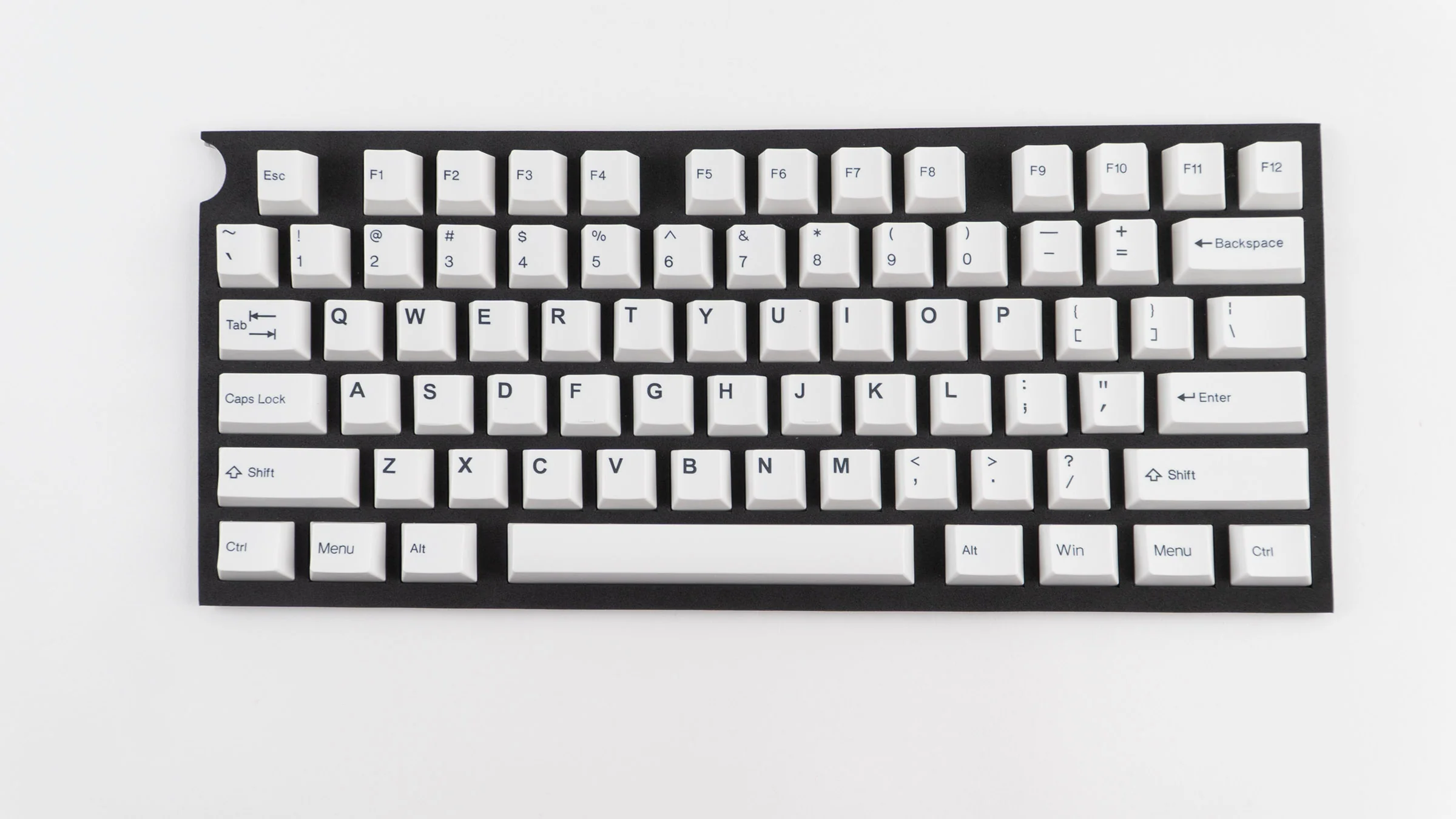 Tai-Hao Black on White 128 Key Cubic Double Shot ABS Keycap Set White - Image 6