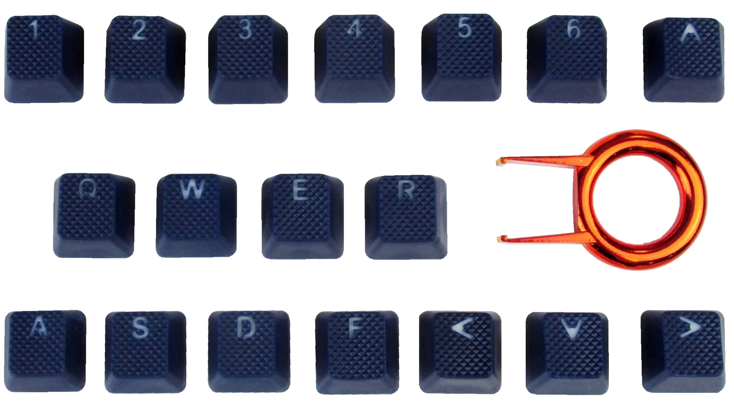 Tai-Hao Blue Backlit 18 Key OEM Profile Double Shot TPR Rubber Keycap Set