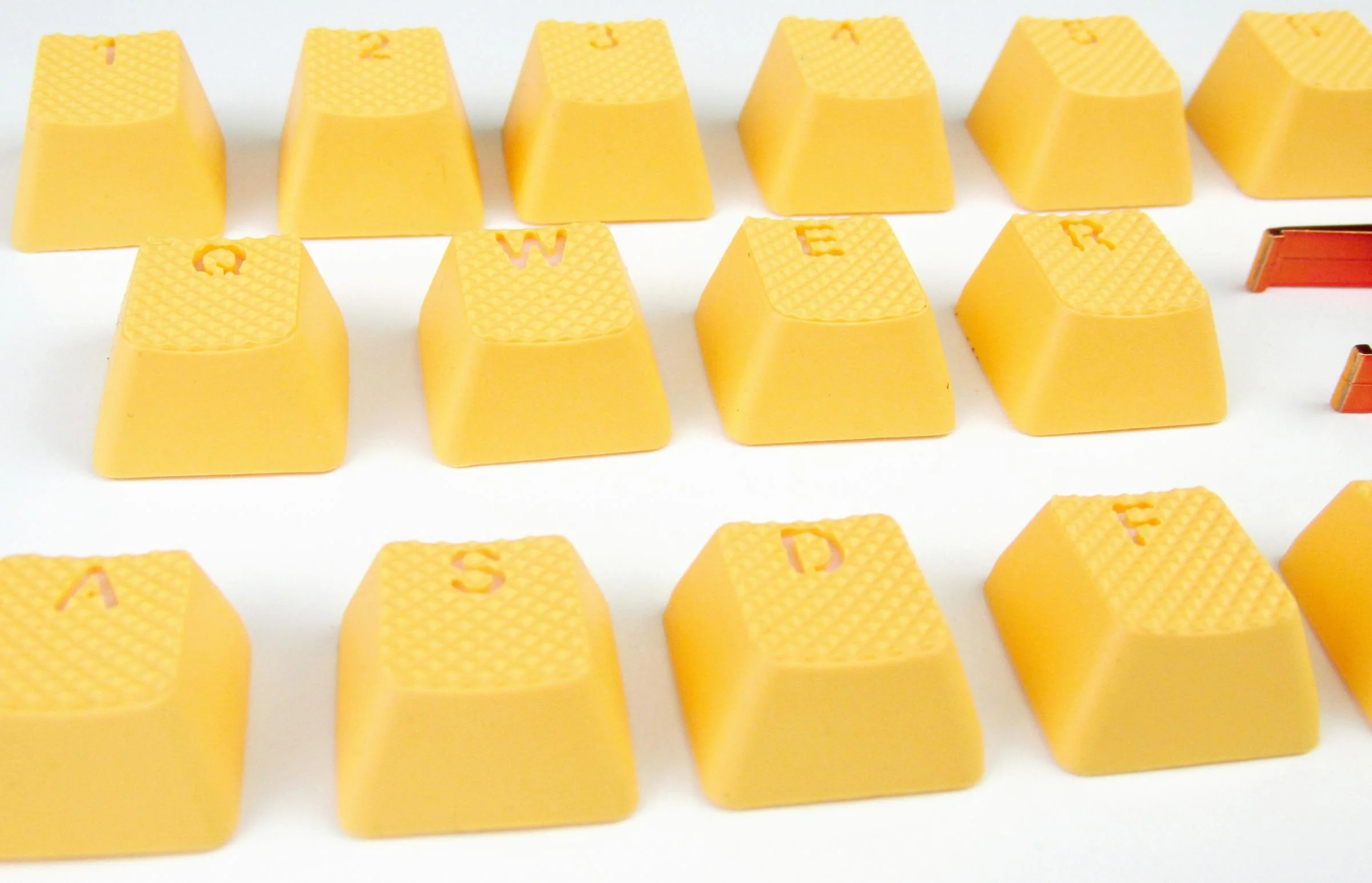 Tai-Hao Neon Orange Backlit 18 Key OEM Profile Double Shot TPR Rubber Keycap Set - Image 2