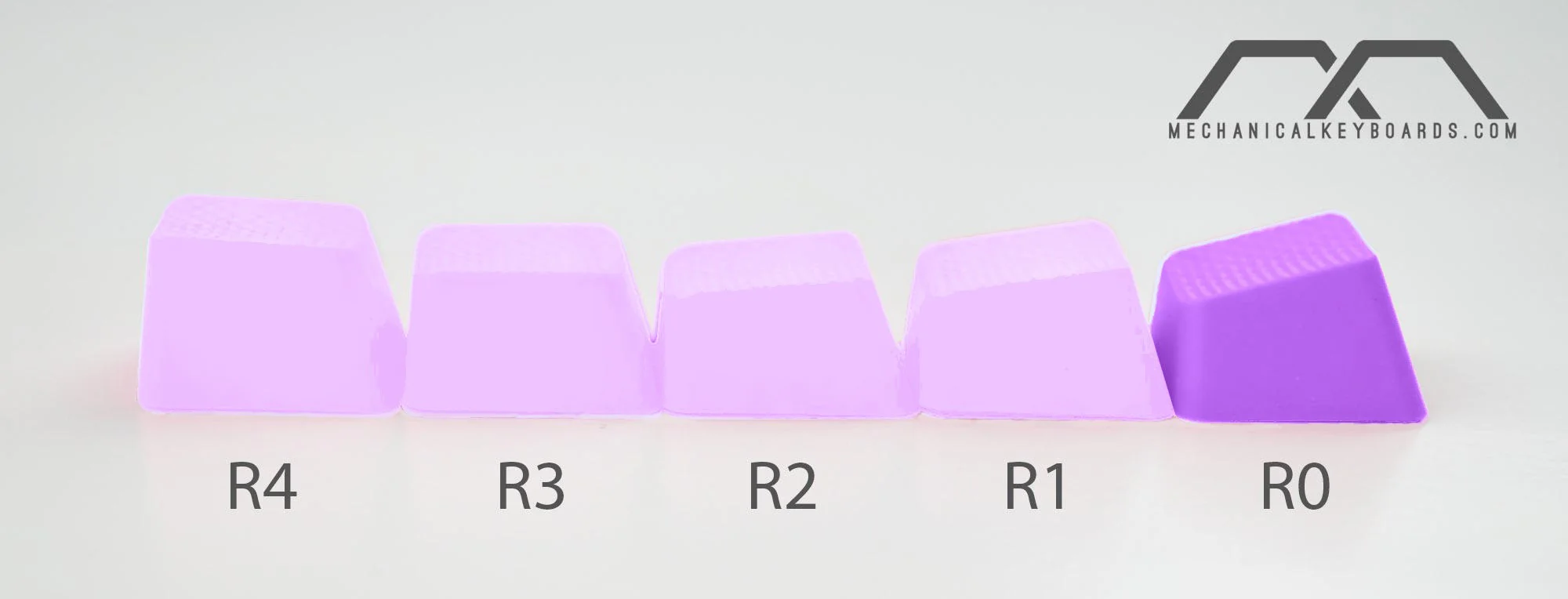 Tai-Hao MK Purple Blank Row 0 - 4 Key OEM Profile TPR Rubber Keycap Set