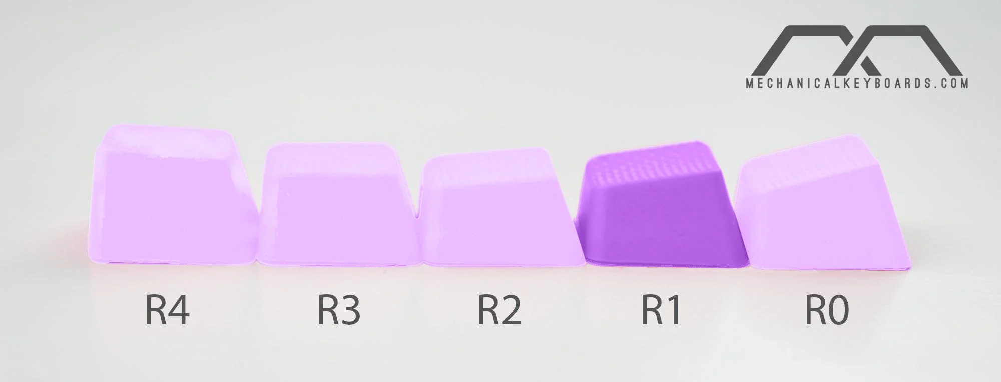 Tai-Hao MK Purple Blank Row 1 - 4 Key OEM Profile TPR Rubber Keycap Set