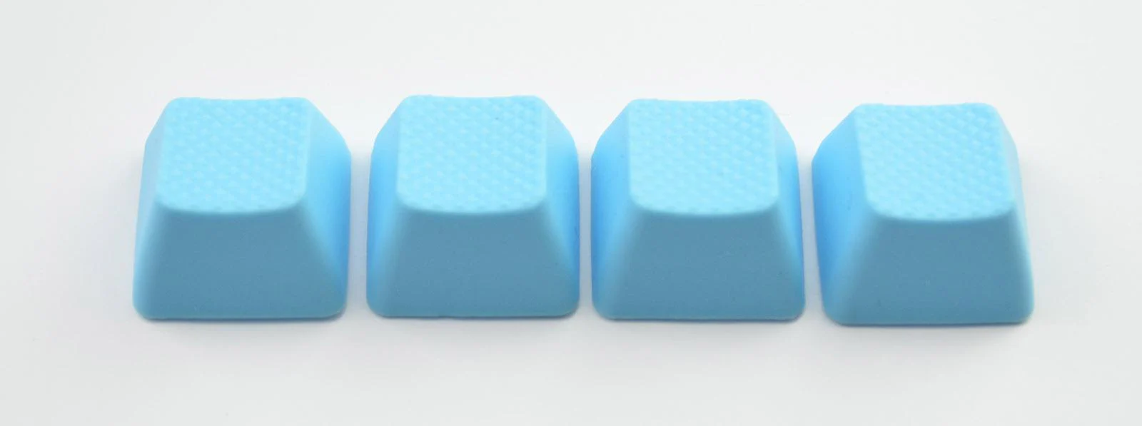Tai-Hao Neon Blue Row 0 Blank 4 Key OEM Profile TPR Rubber Keycap Set - Image 3