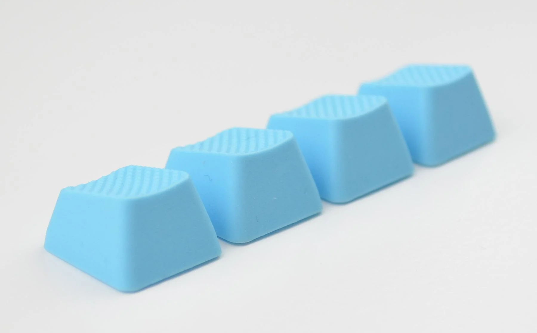 Tai-Hao Neon Blue Row 1 Blank 4 Key OEM Profile TPR Rubber Keycap Set - Image 5