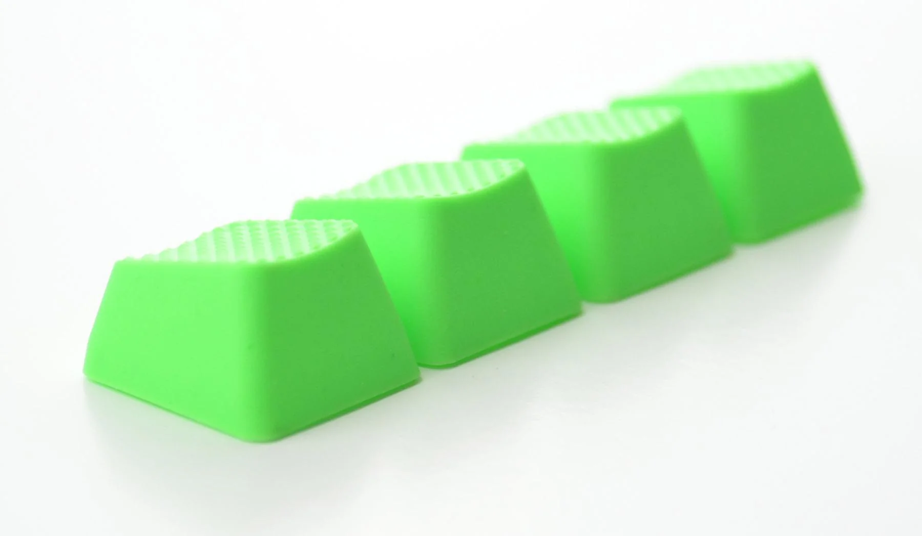 Tai-Hao Neon Green Row 0 Blank 4 Key OEM Profile TPR Rubber Keycap Set - Image 2