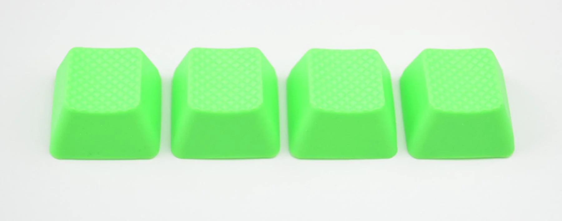 Tai-Hao Neon Green Row 2 Blank 4 Key OEM Profile TPR Rubber Keycap Set - Image 2