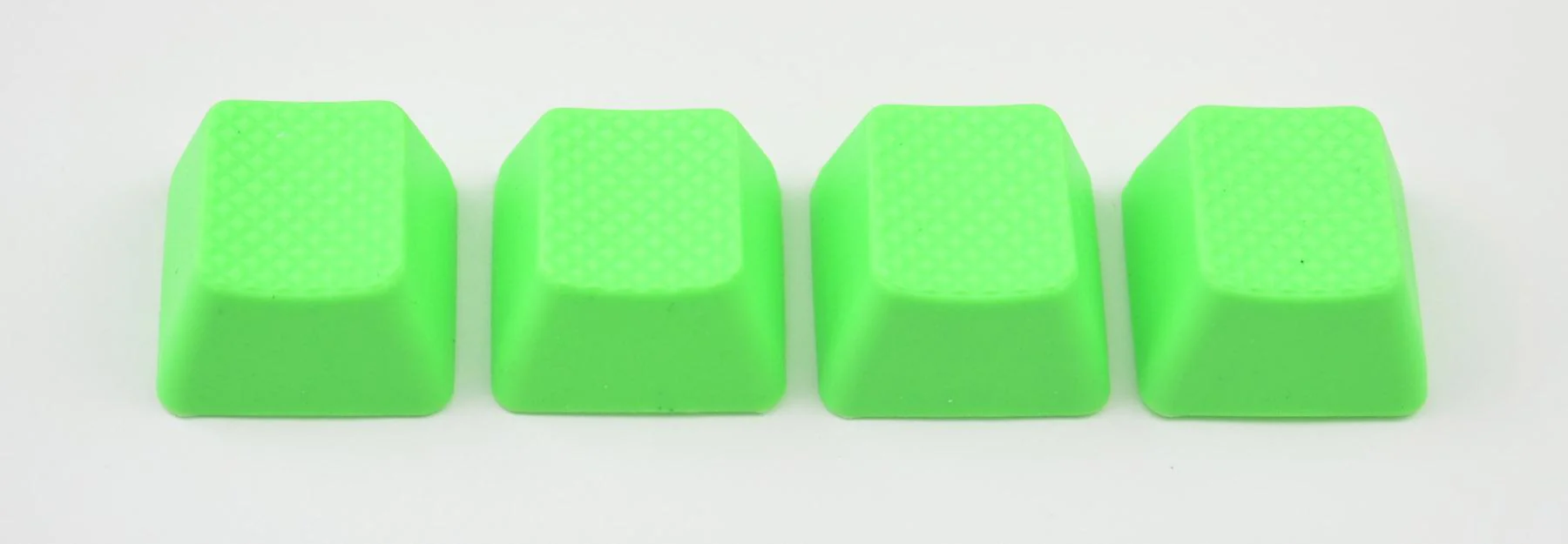 Tai-Hao Neon Green Row 3 Blank 4 Key OEM Profile TPR Rubber Keycap Set - Image 3