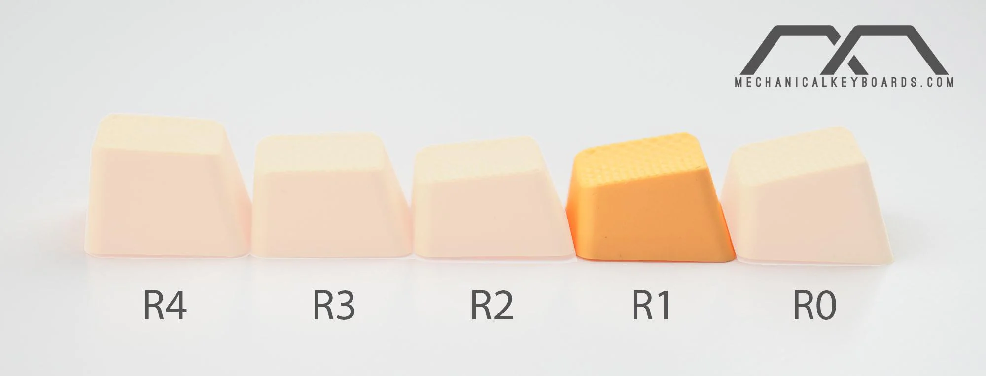 Tai-Hao Neon Orange Row 1 Blank 4 Key OEM Profile TPR Rubber Keycap Set