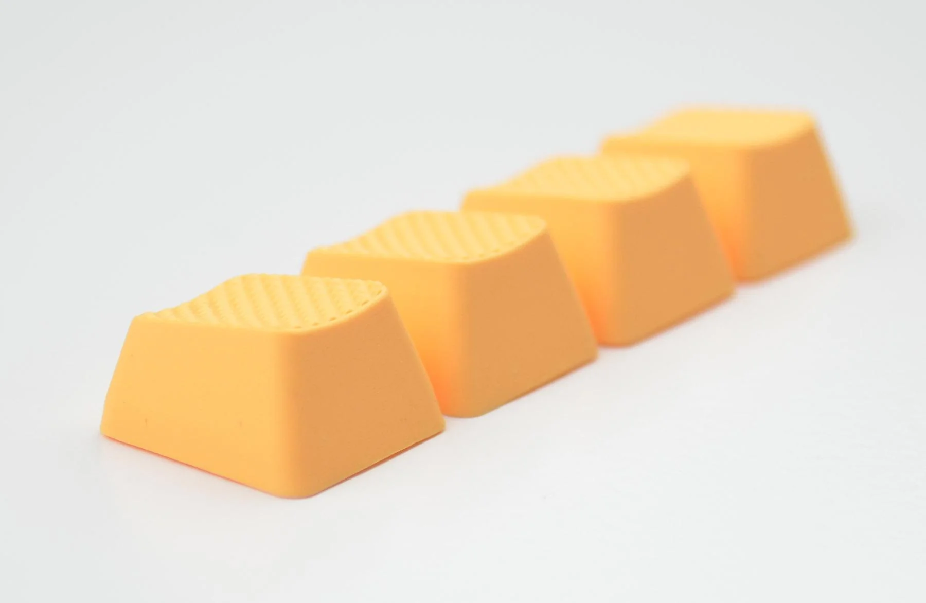 Tai-Hao Neon Orange Row 1 Blank 4 Key OEM Profile TPR Rubber Keycap Set - Image 2