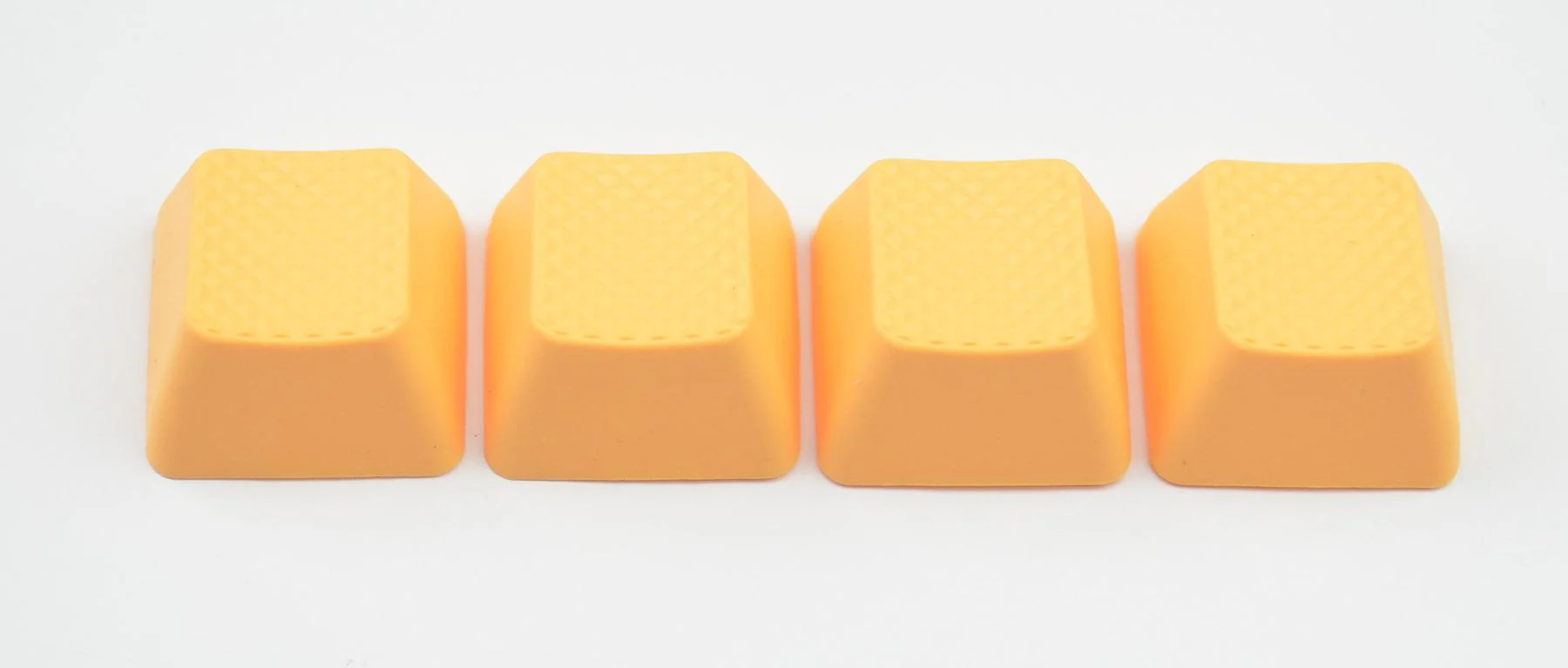 Tai-Hao Neon Orange Row 1 Blank 4 Key OEM Profile TPR Rubber Keycap Set - Image 3