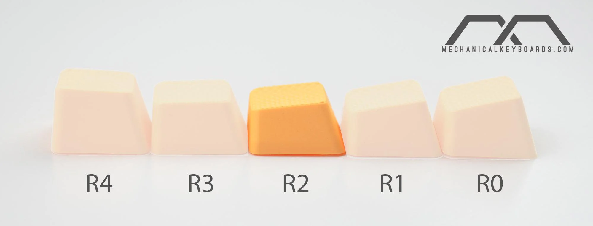 Tai-Hao Neon Orange Row 2 Blank 4 Key OEM Profile TPR Rubber Keycap Set