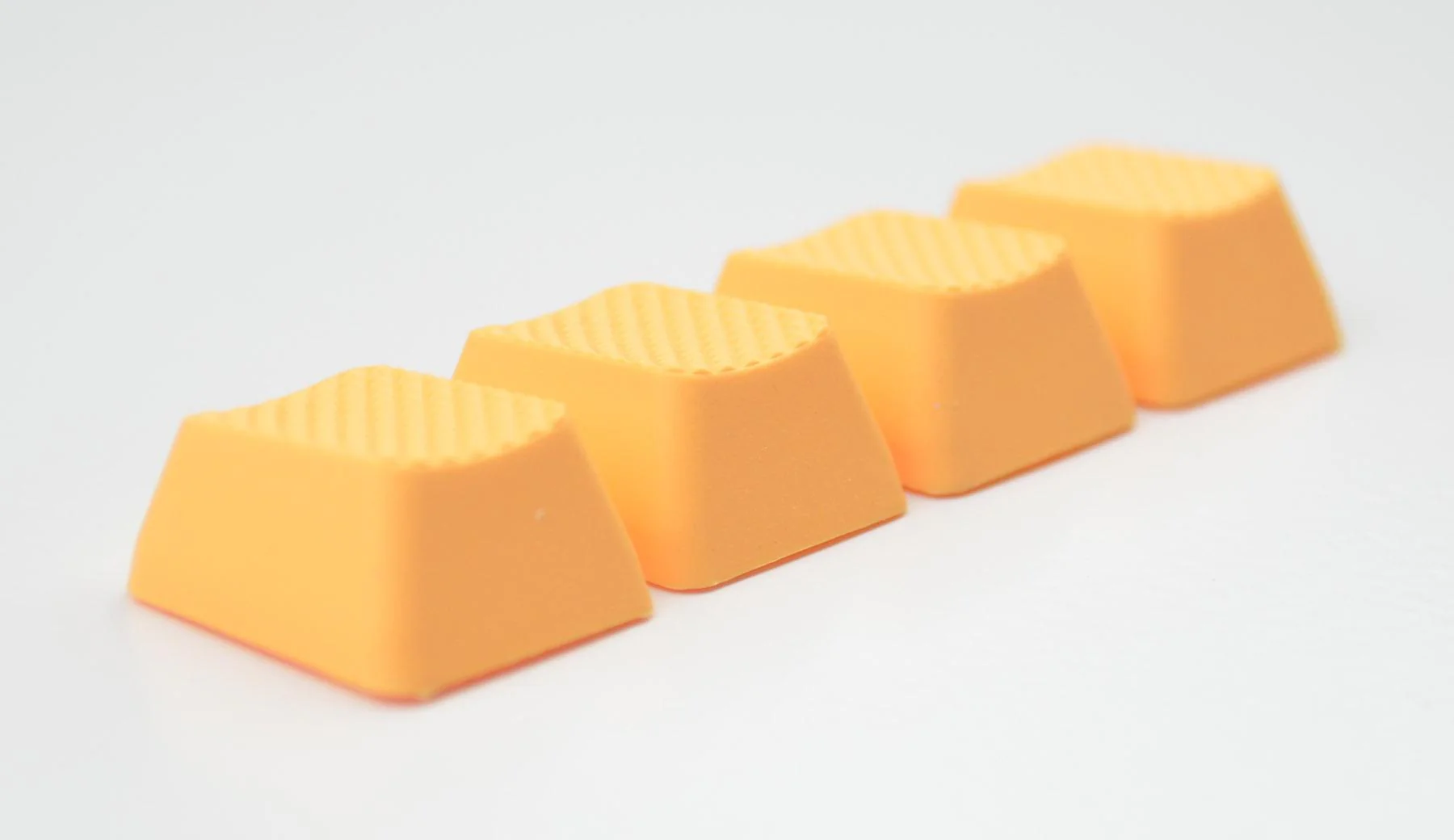 Tai-Hao Neon Orange Row 2 Blank 4 Key OEM Profile TPR Rubber Keycap Set - Image 2