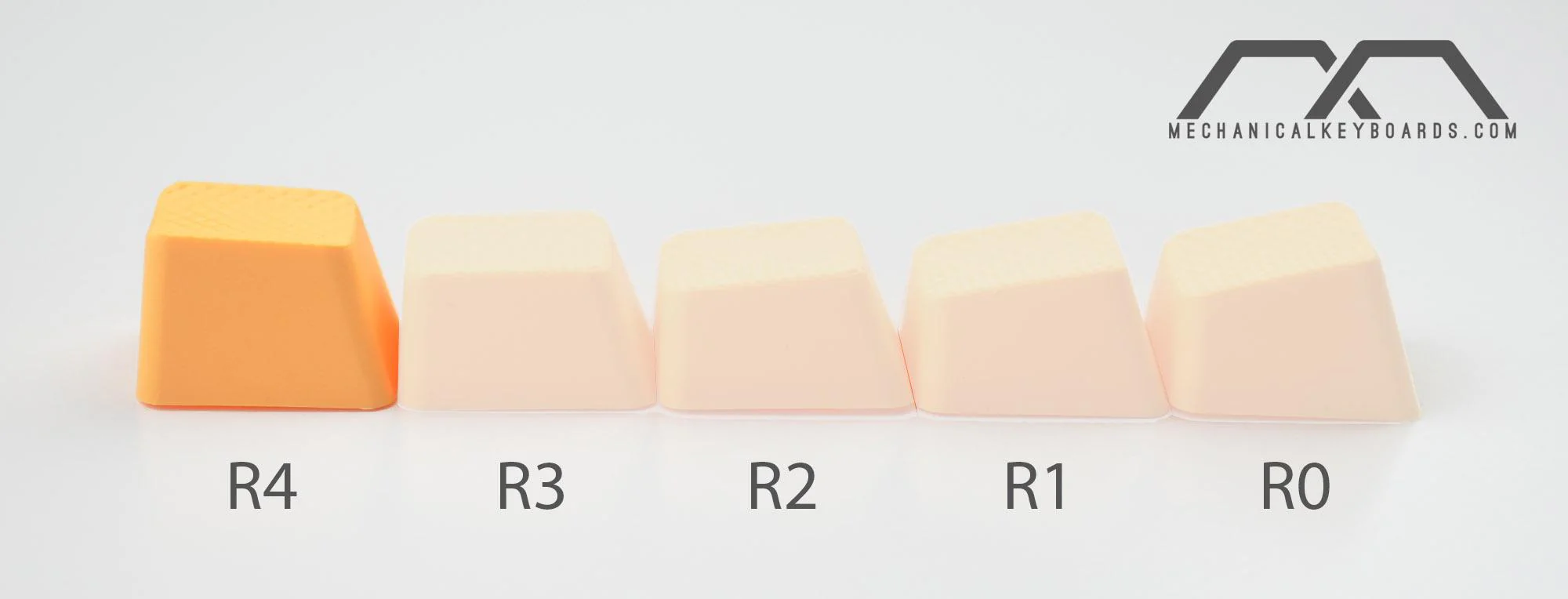 Tai-Hao Neon Orange Row 4 Blank 4 Key OEM Profile TPR Rubber Keycap Set