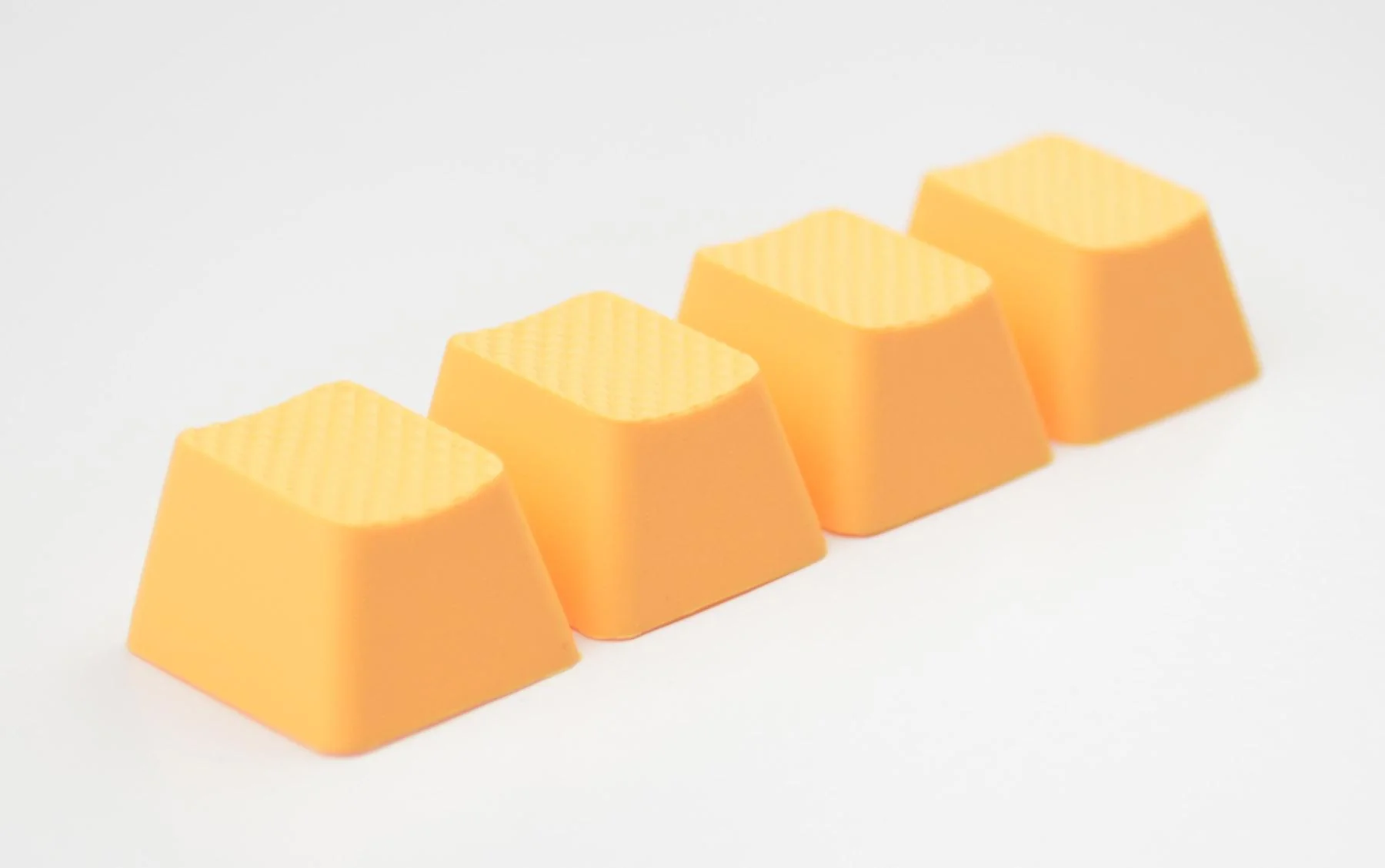 Tai-Hao Neon Orange Row 4 Blank 4 Key OEM Profile TPR Rubber Keycap Set - Image 2