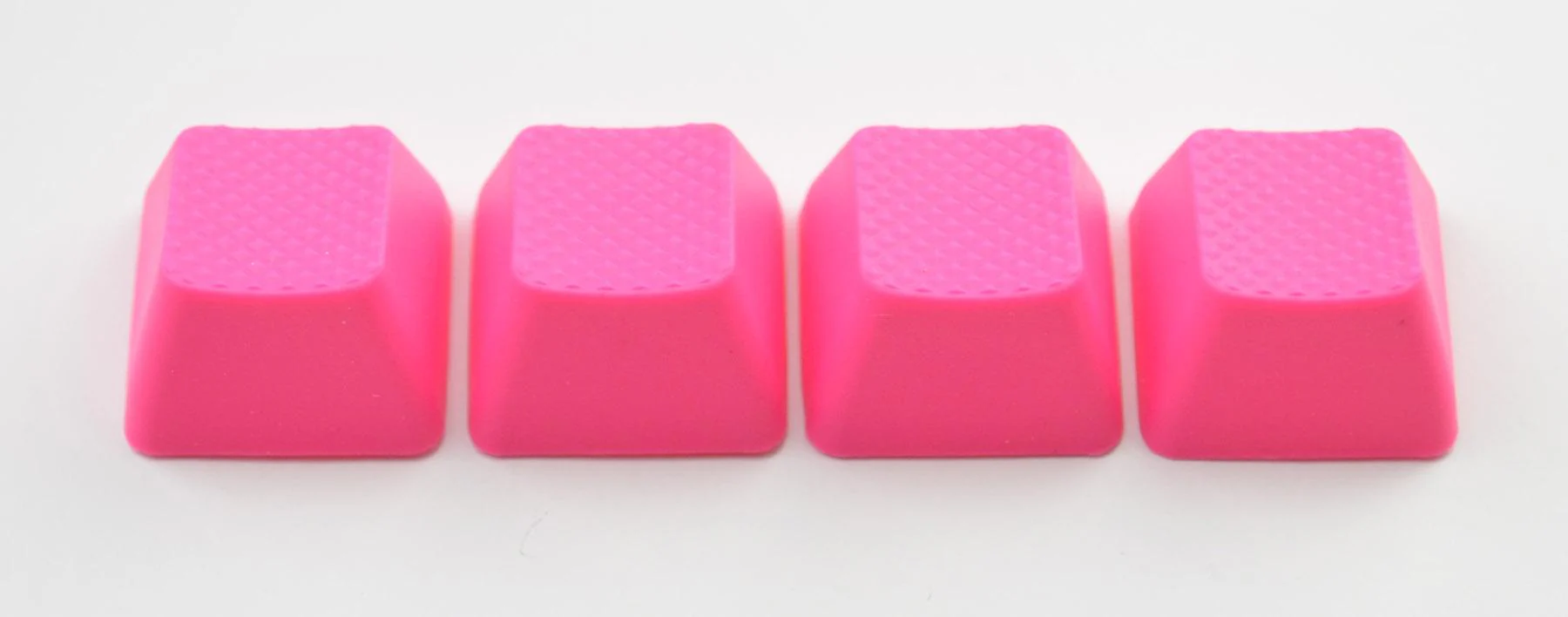 Tai-Hao Neon Pink Row 0 Blank 4 Key OEM Profile TPR Rubber Keycap Set - Image 3