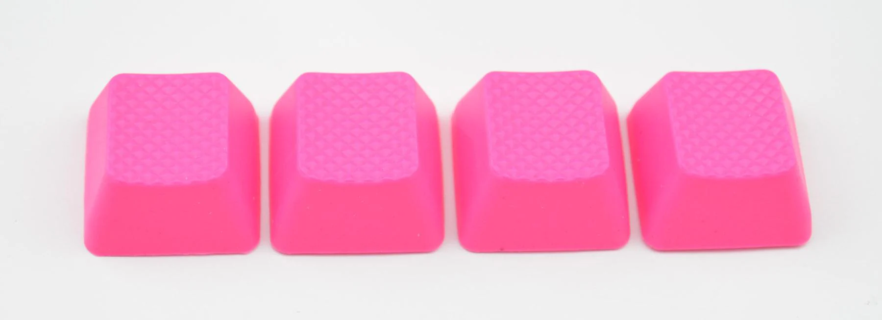 Tai-Hao Neon Pink Row 2 Blank 4 Key OEM Profile TPR Rubber Keycap Set - Image 3