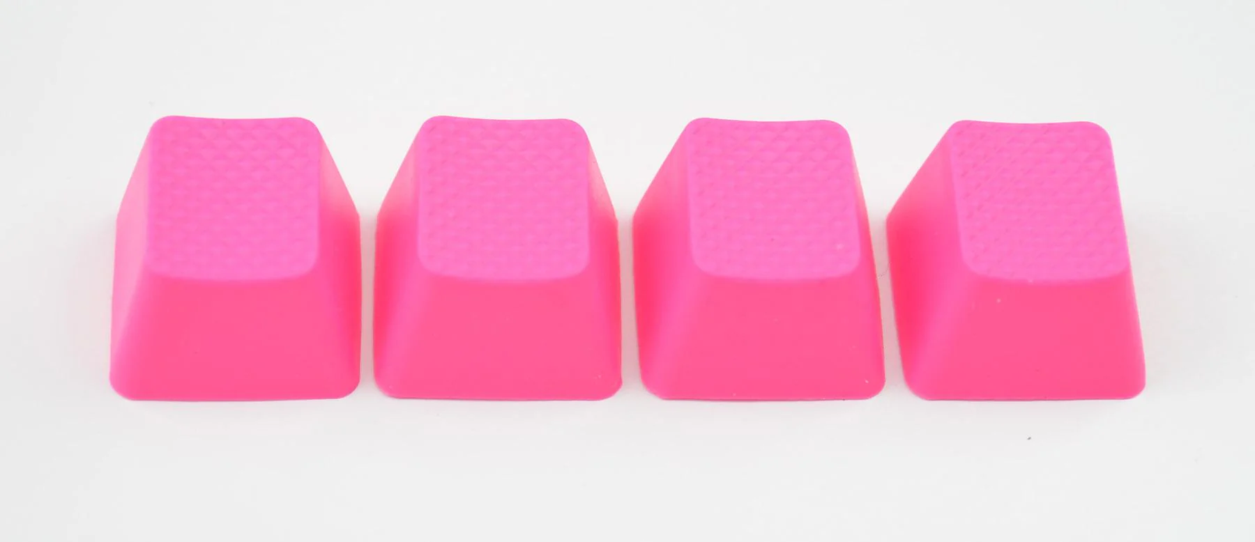 Tai-Hao Neon Pink Row 4 Blank 4 Key OEM Profile TPR Rubber Keycap Set - Image 3