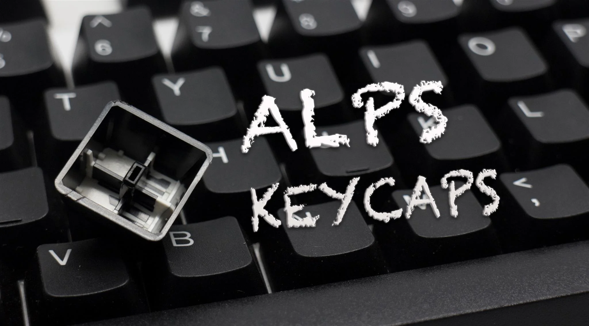Tai-Hao ALPS 104 Key ABS Double Shot Keycap Set White on Black - Image 2