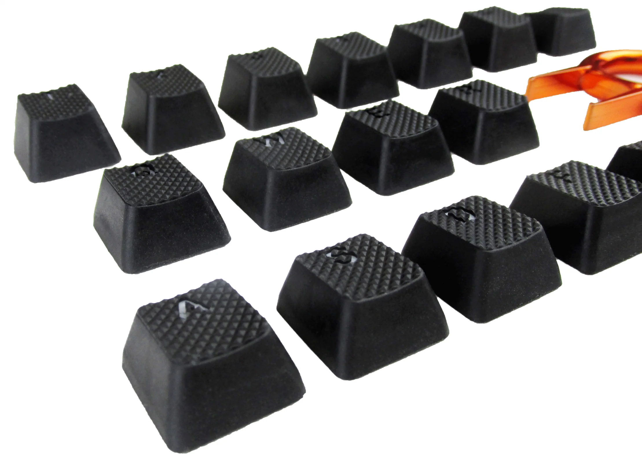 Tai-Hao Black Backlit 18 Key OEM Profile Double Shot TPR Rubber Keycap Set - Image 2