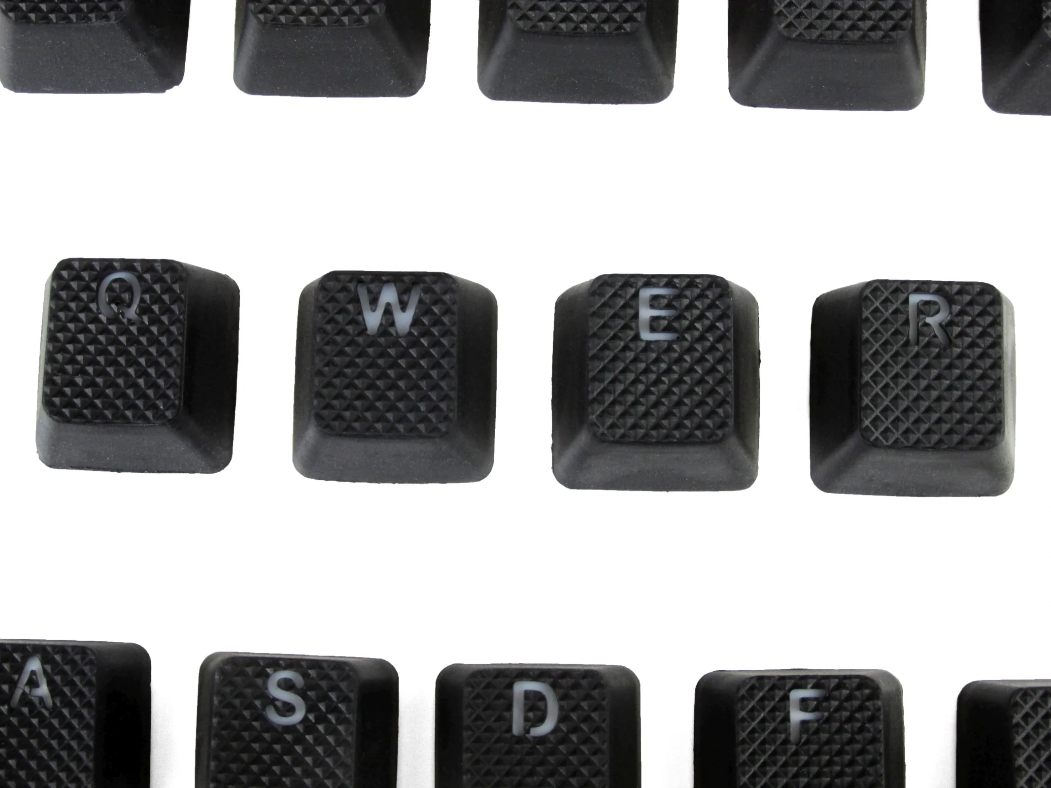 Tai-Hao Black Backlit 18 Key OEM Profile Double Shot TPR Rubber Keycap Set - Image 4