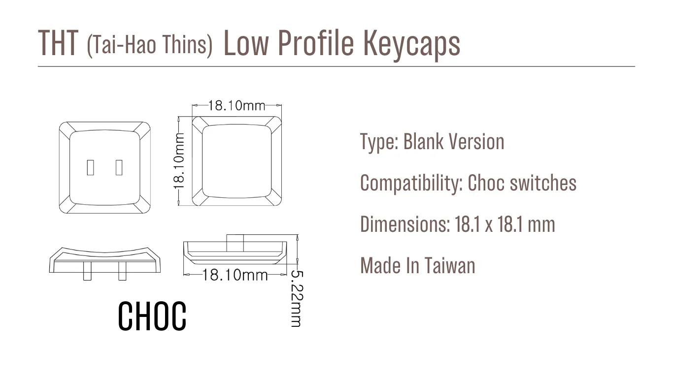 Tai-Hao Forest Green THT Blank 18 Key PBT Low Profile Keycap Set - Image 3