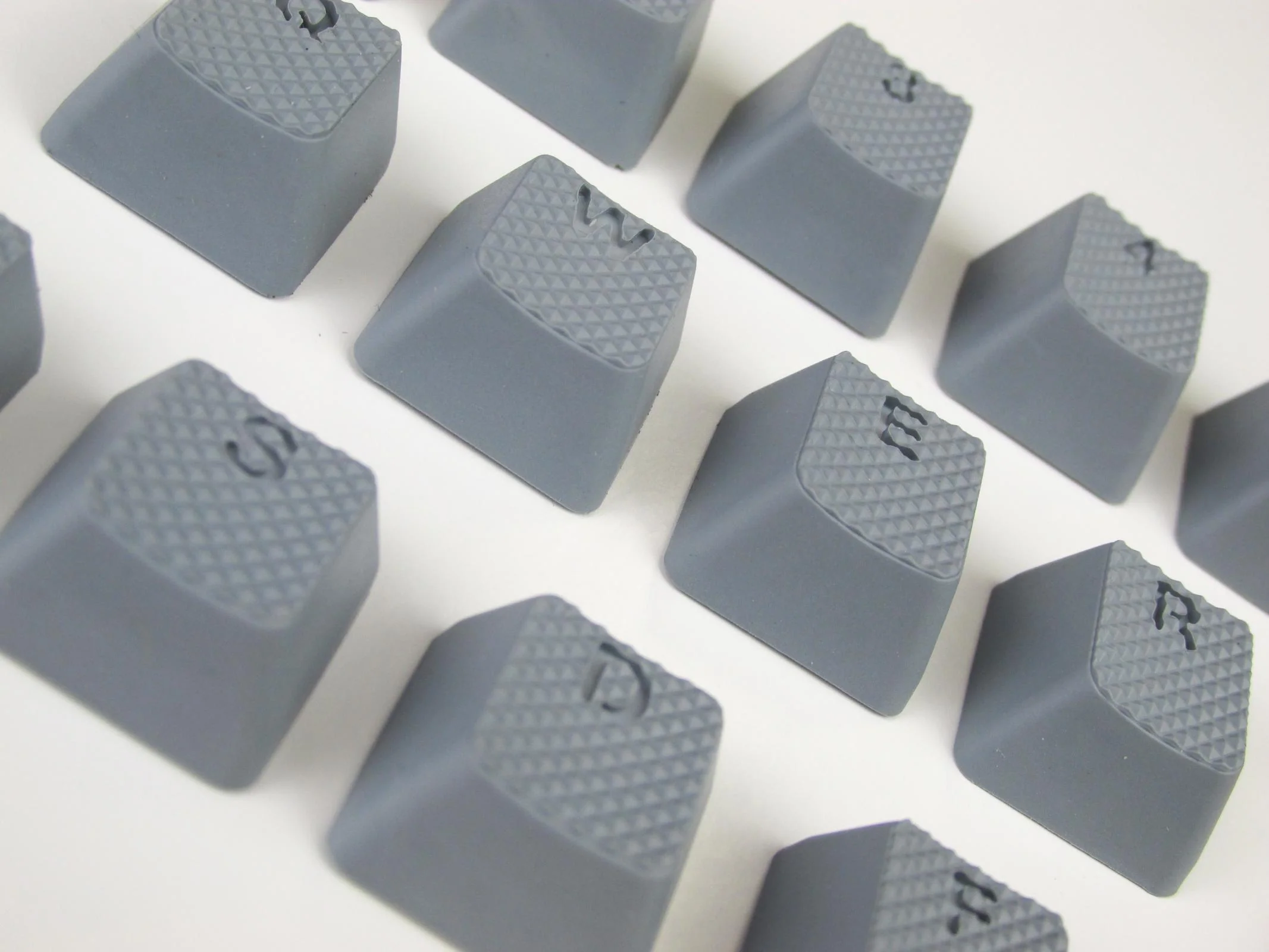 Tai-Hao Grey Backlit 18 Key OEM Profile Double Shot TPR Rubber Keycap Set - Image 3