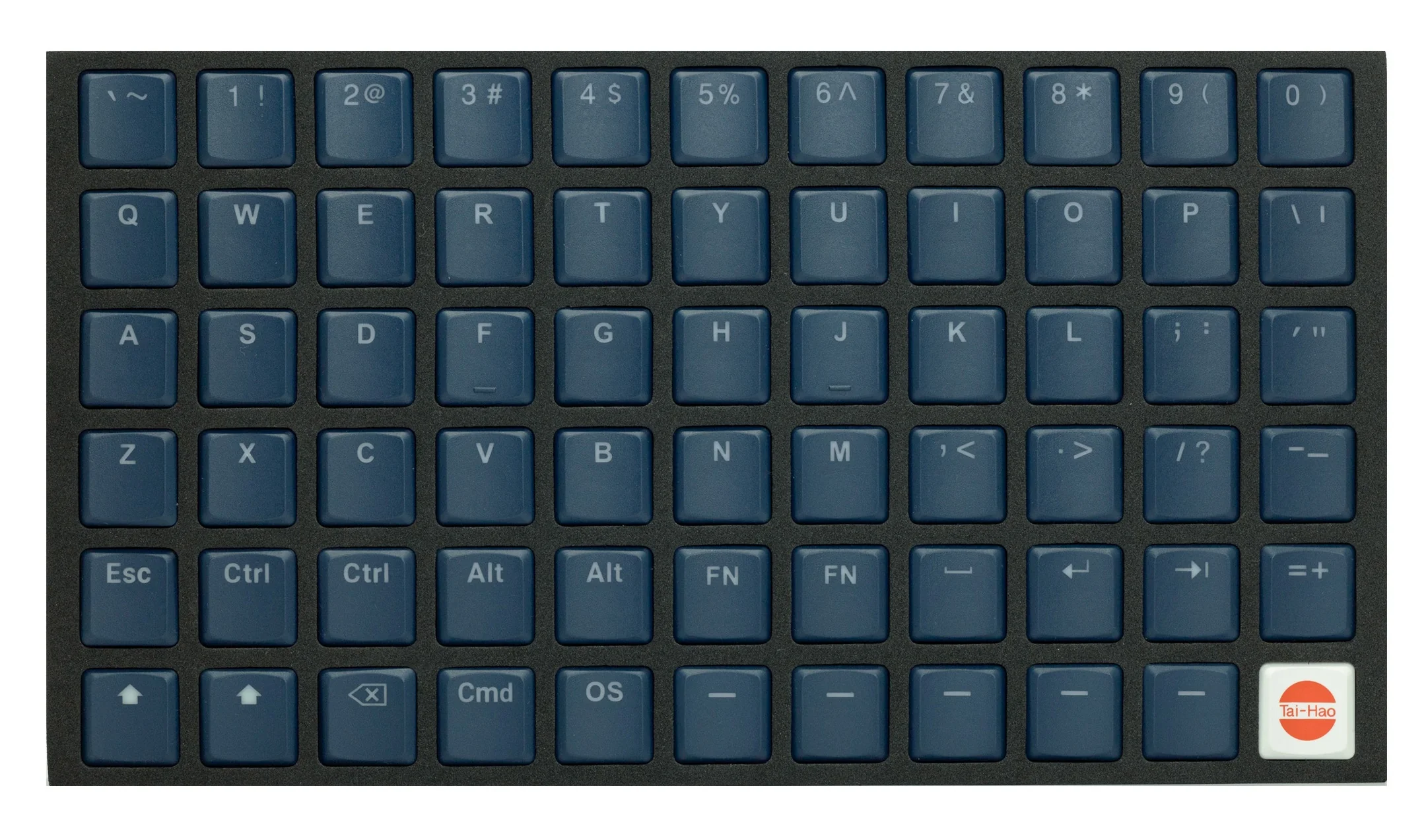 Tai-Hao Navy Blue THT Backlit 65 Key Double Shot PBT Low Profile Keycap Set