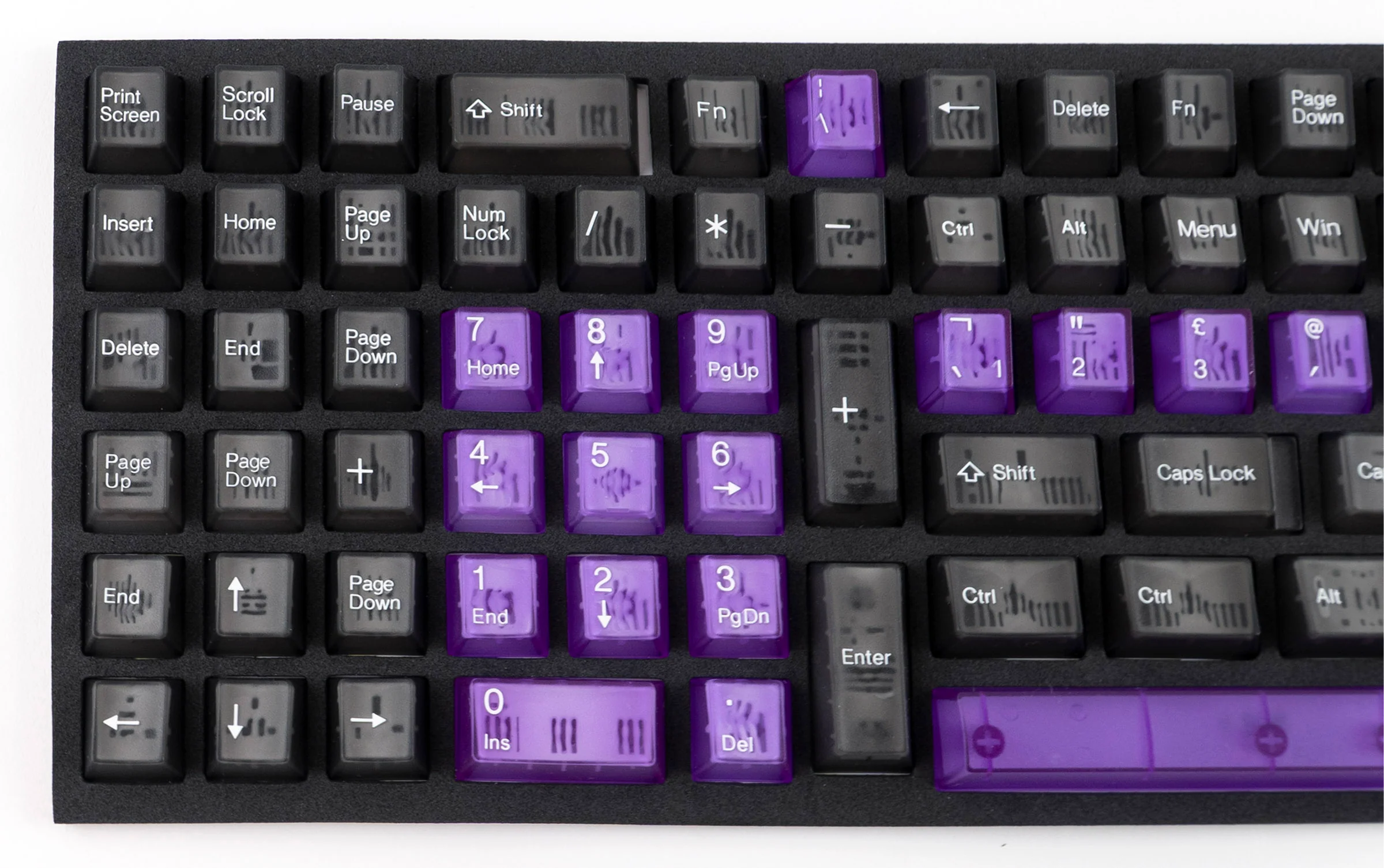 Tai-Hao Purple Boom 152 Key Cubic Profile Double Shot ABS Translucent Keycap Set - Image 5