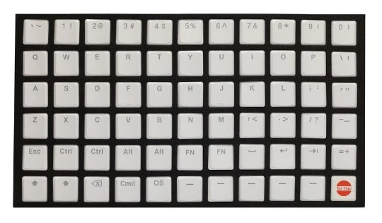Tai-Hao White THT Backlit 65 Key Double Shot PBT Low Profile Keycap Set