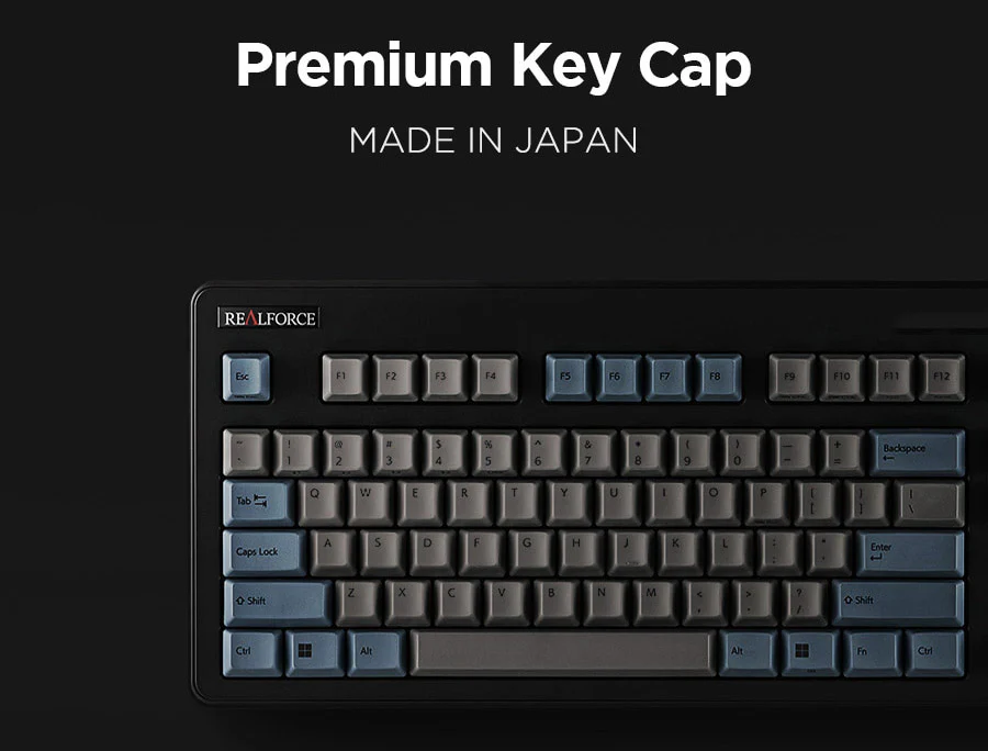 Topre Realforce R3 Grey / Blue Wireless Keyboard - Image 3