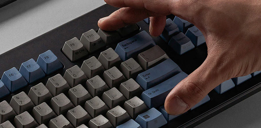 Topre Realforce R3 Grey / Blue Wireless Keyboard - Image 7