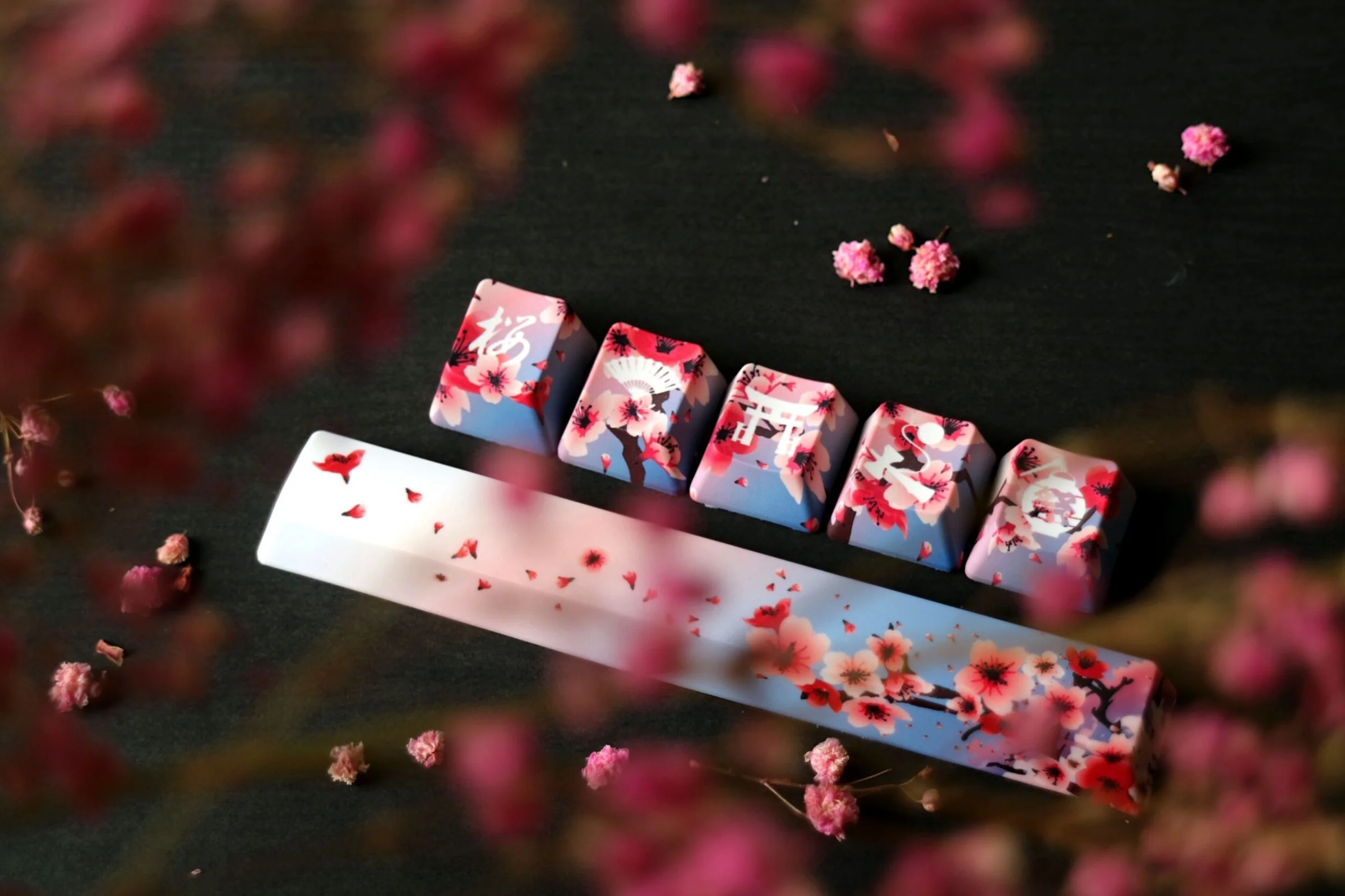 Traitors Sakura Shiro 6 Key OEM Profile Dye Sub Keycap Set - Image 2